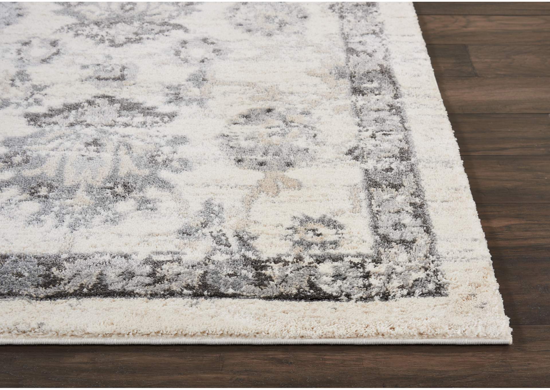 Nourison Fusion FSS15 Cream and Grey 10'x13' Oversized Plush Shag Rug,Nourison