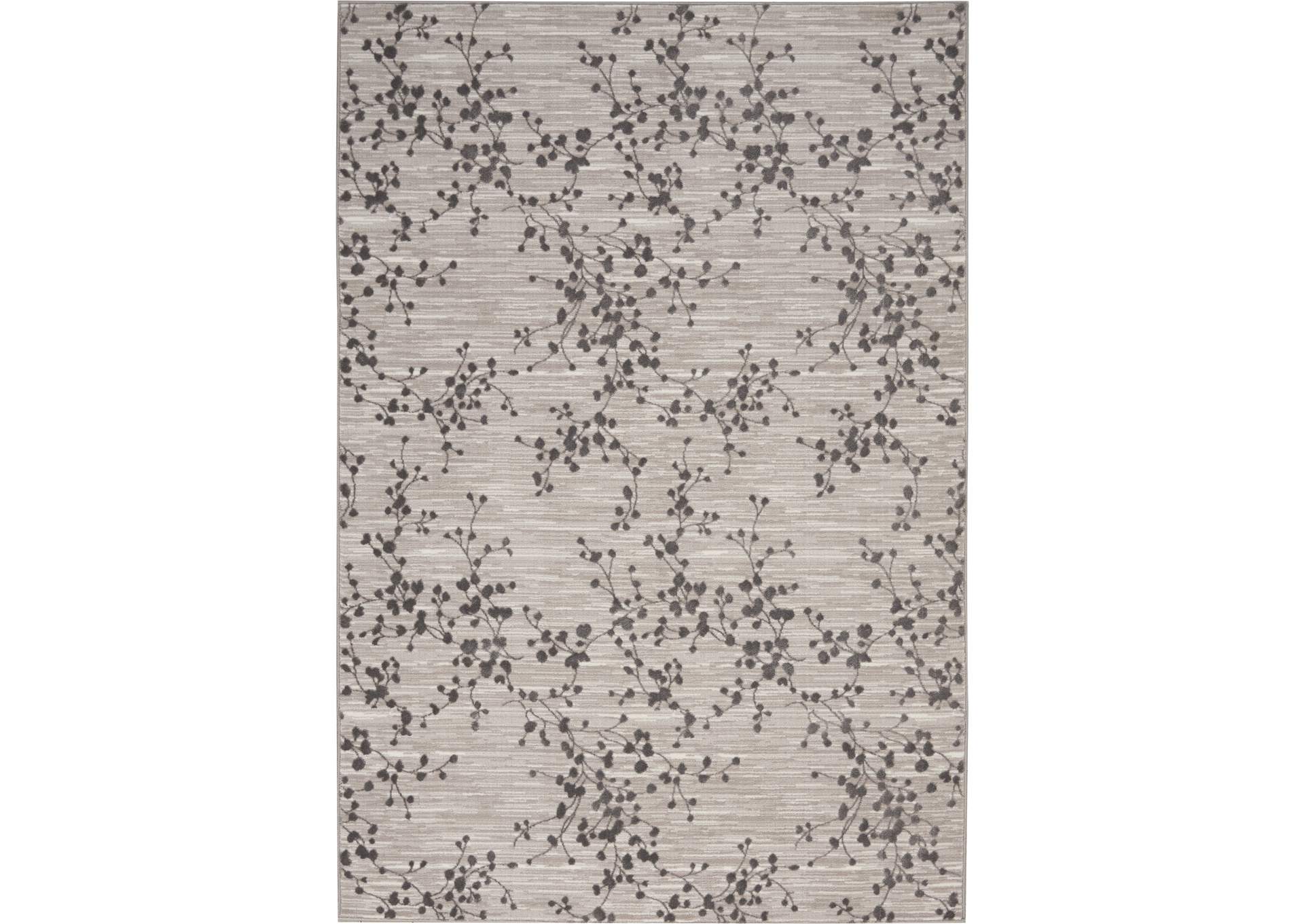 Nourison Urban Chic URC02 Grey 5'x8' Modern botanical Area Rug,Nourison