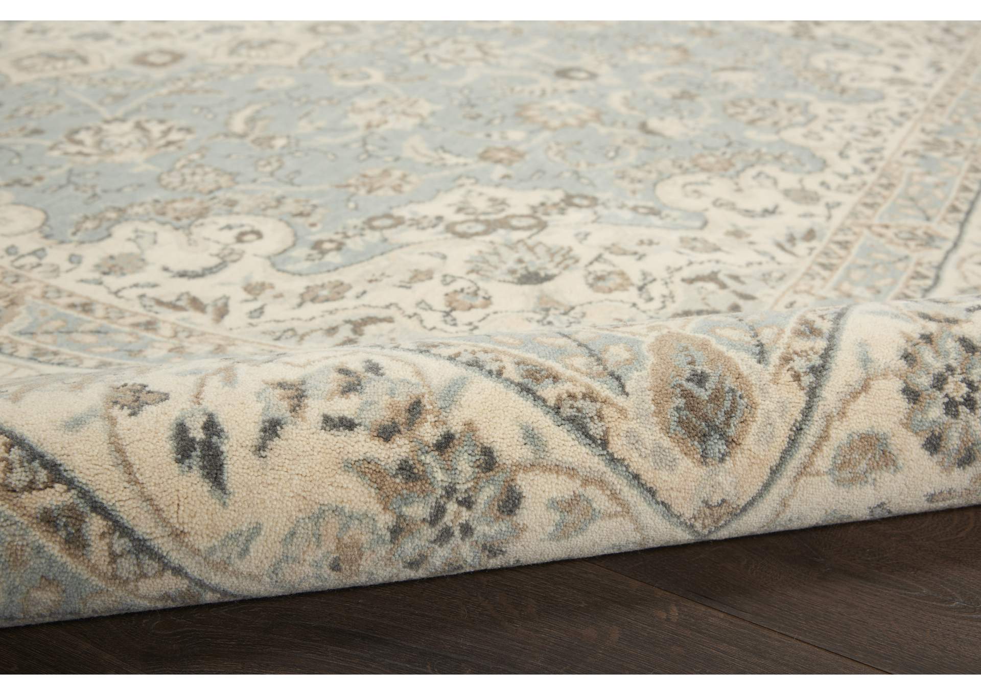 Nourison Living Treasures 10' x 14' Aqua and Ivory Area Rug,Nourison