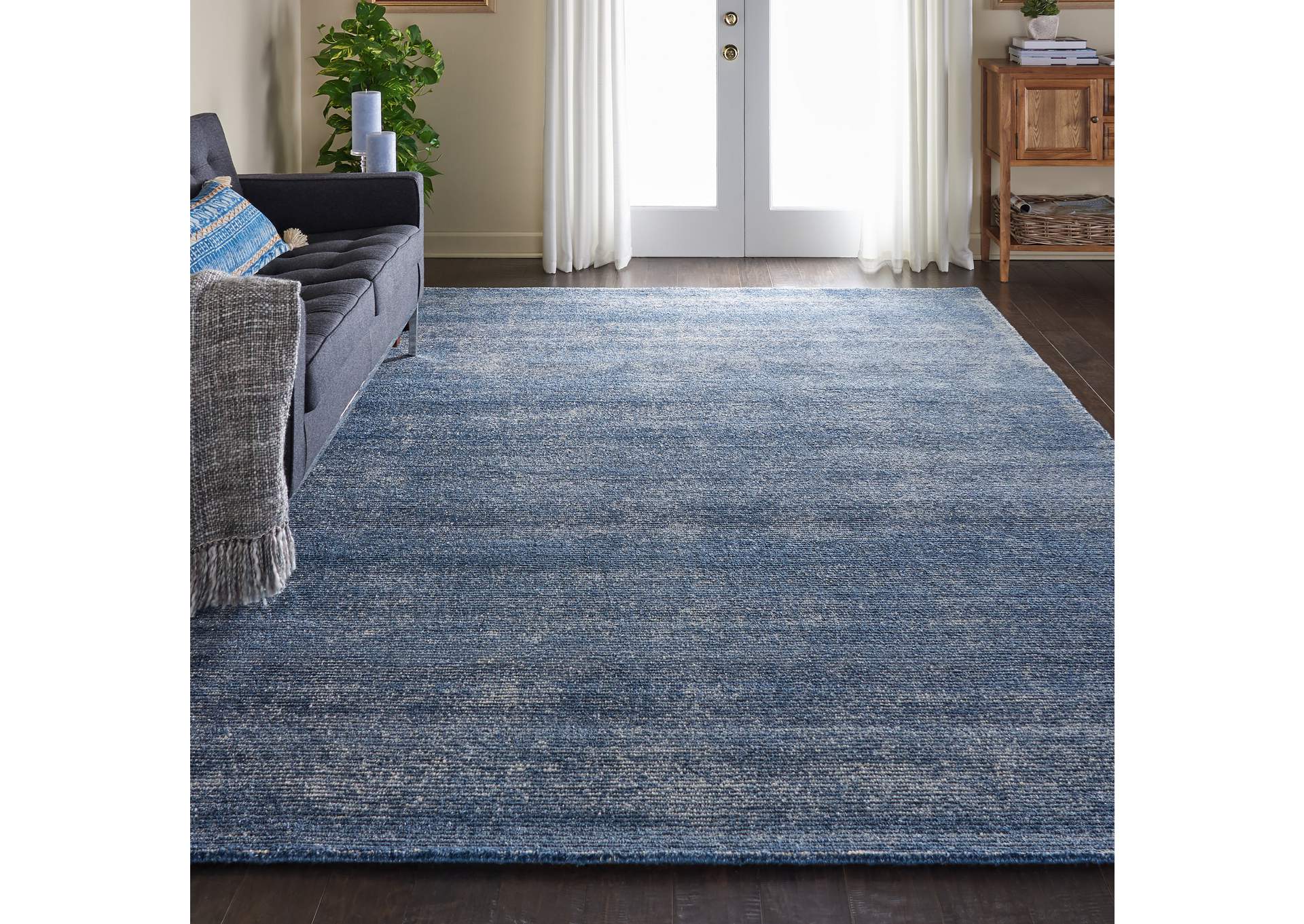Nourison Weston WES01 Blue 8'x11' Oversized Textured Rug,Nourison