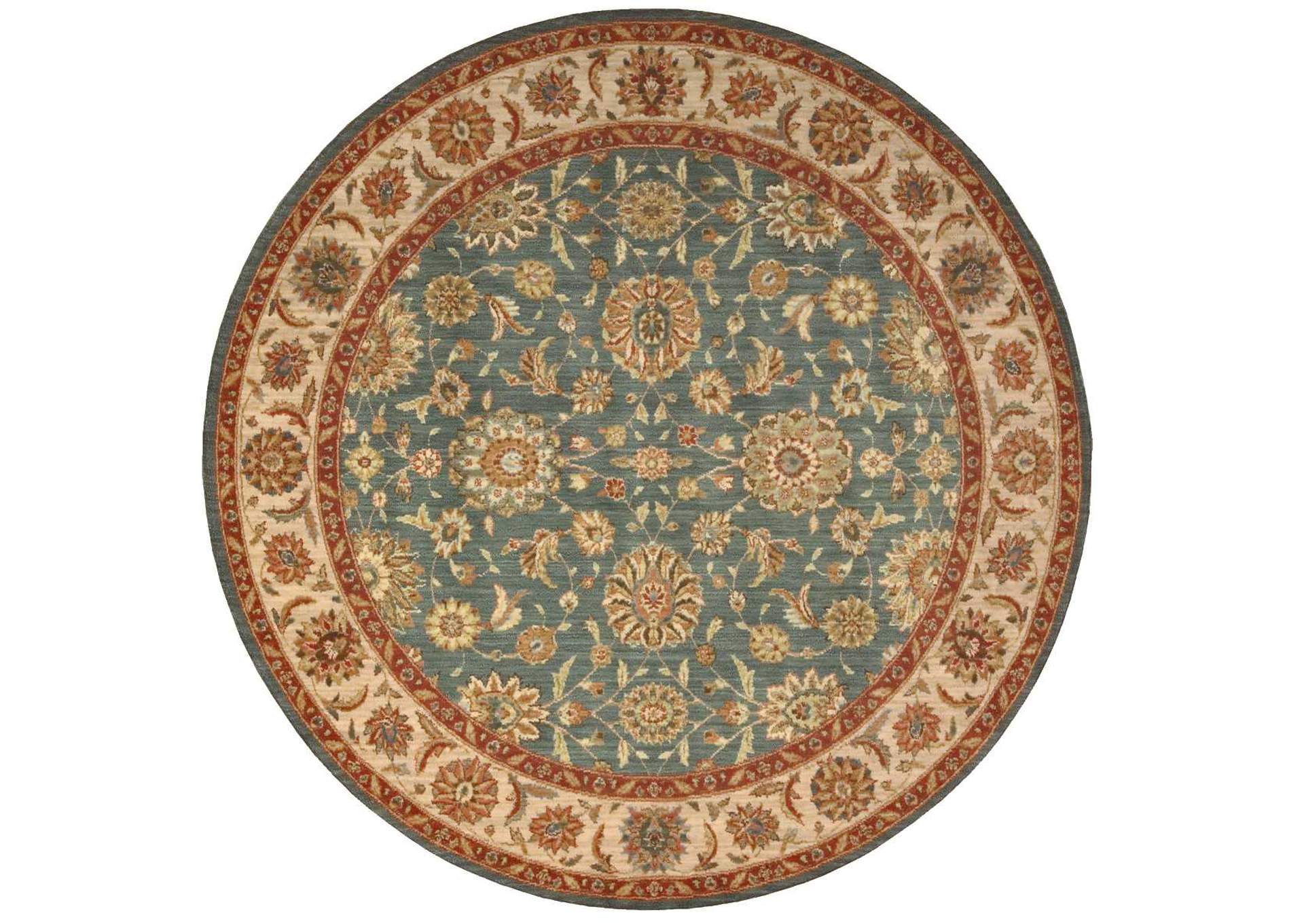 Nourison Living Treasures LI05 Blue 6' Round Area Rug,Nourison