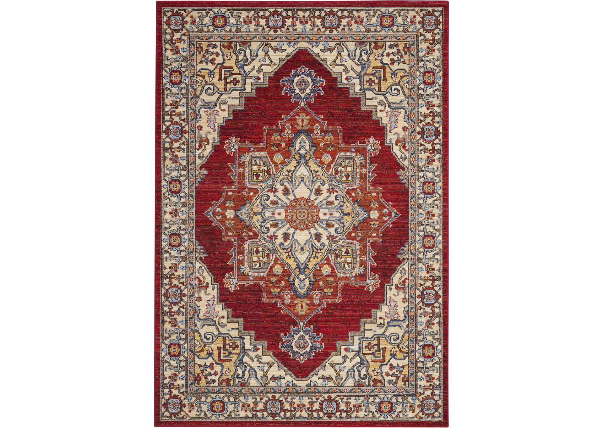 Nourison Majestic 6'x8' Red Multicolor Persian Area Rug,Nourison