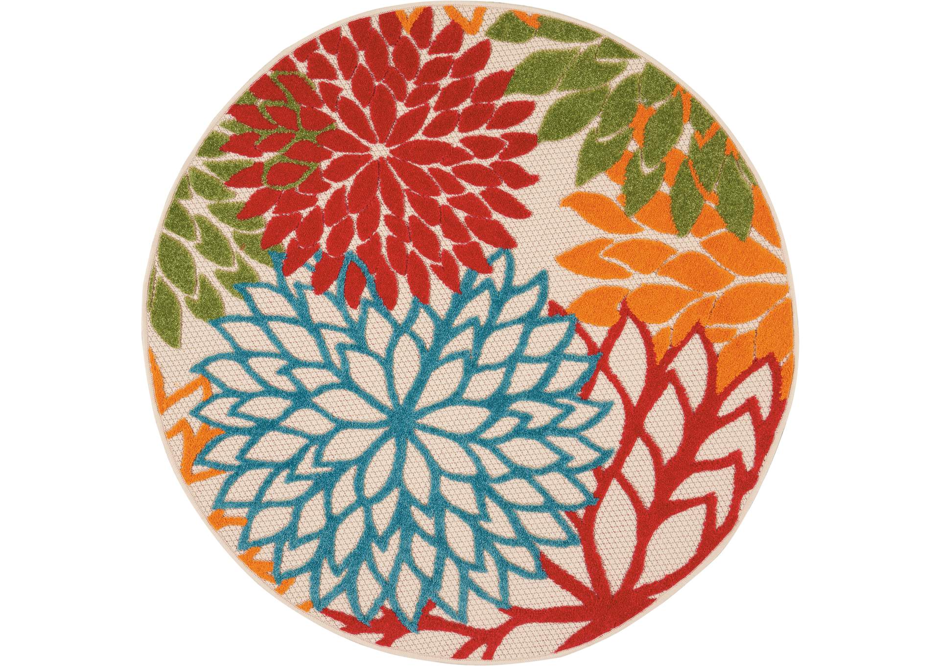 Nourison Aloha ALH05 Green 5' Round Indoor-outdoor Area Rug,Nourison