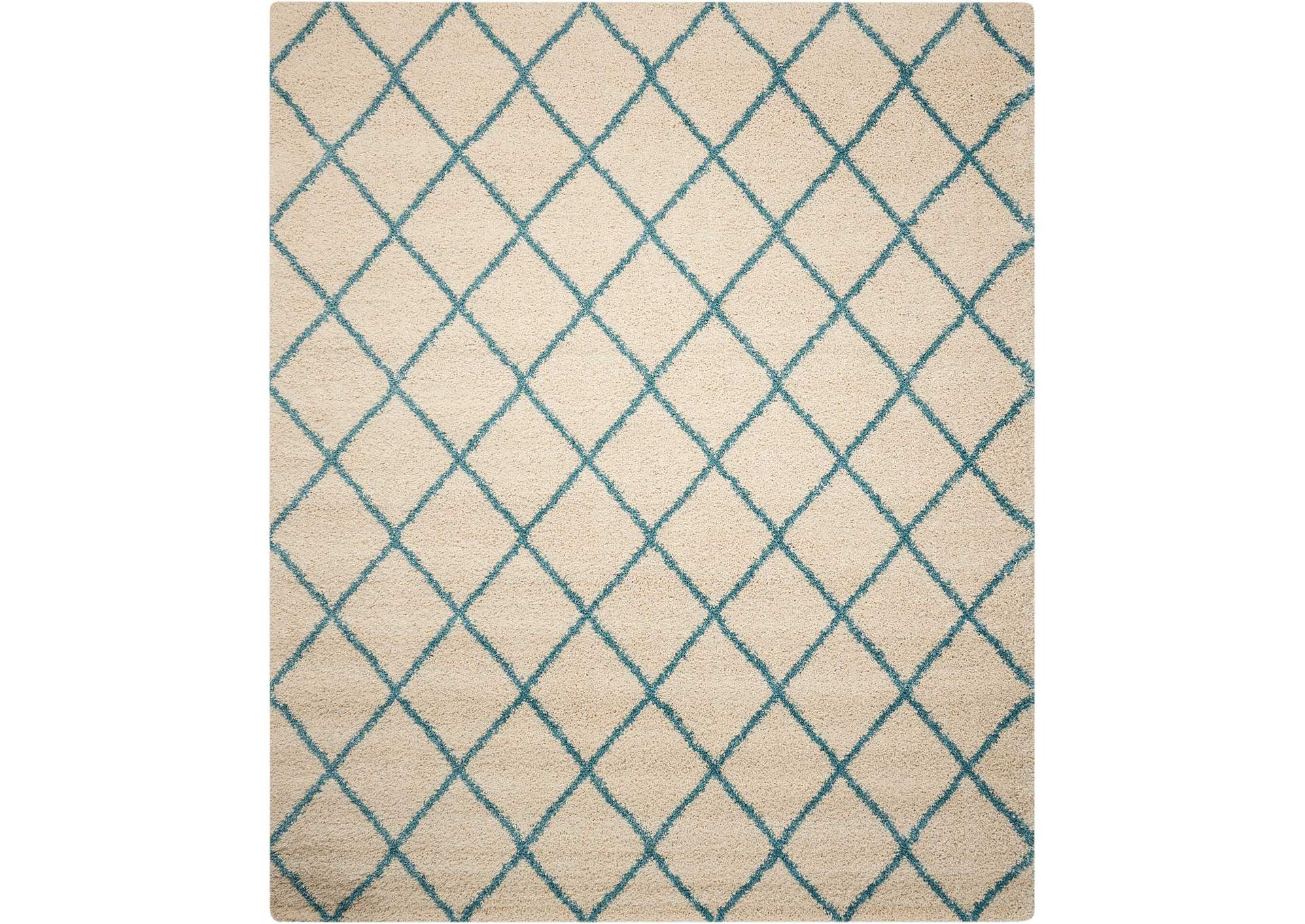 Nourison Brisbane BRI08 White and Blue 8'x10' Rug,Nourison
