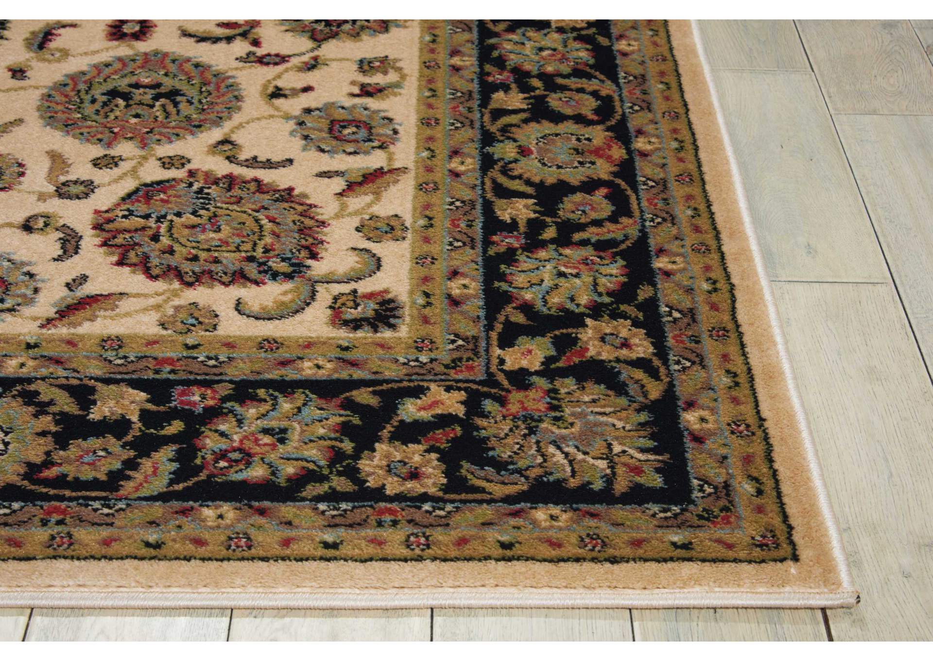Nourison Delano DEL01 White and Black 4'x6' Area Rug,Nourison