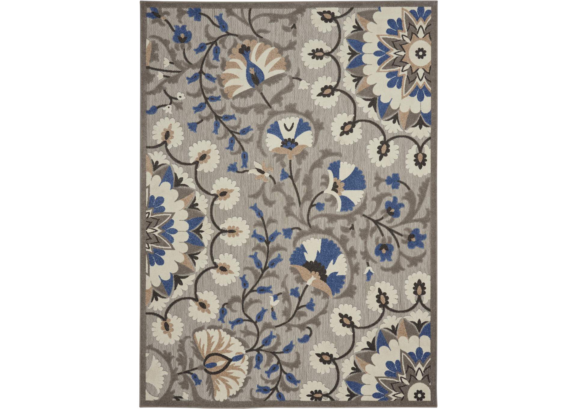 Nourison Aloha 10'x13' Grey Patio Area Rug,Nourison
