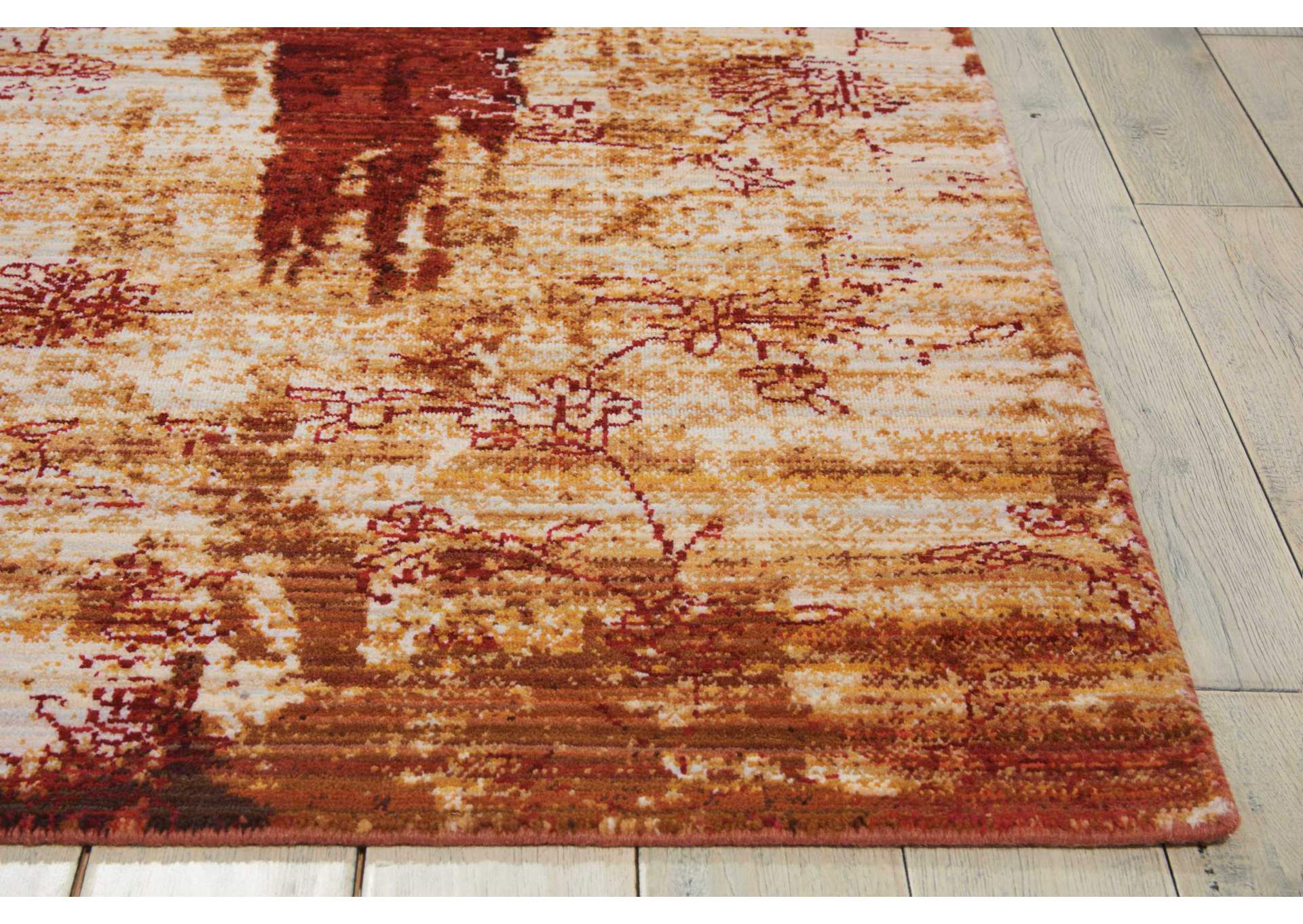 Nourison Rhapsody RH006 Yellow and Red 10'x14' Rug,Nourison