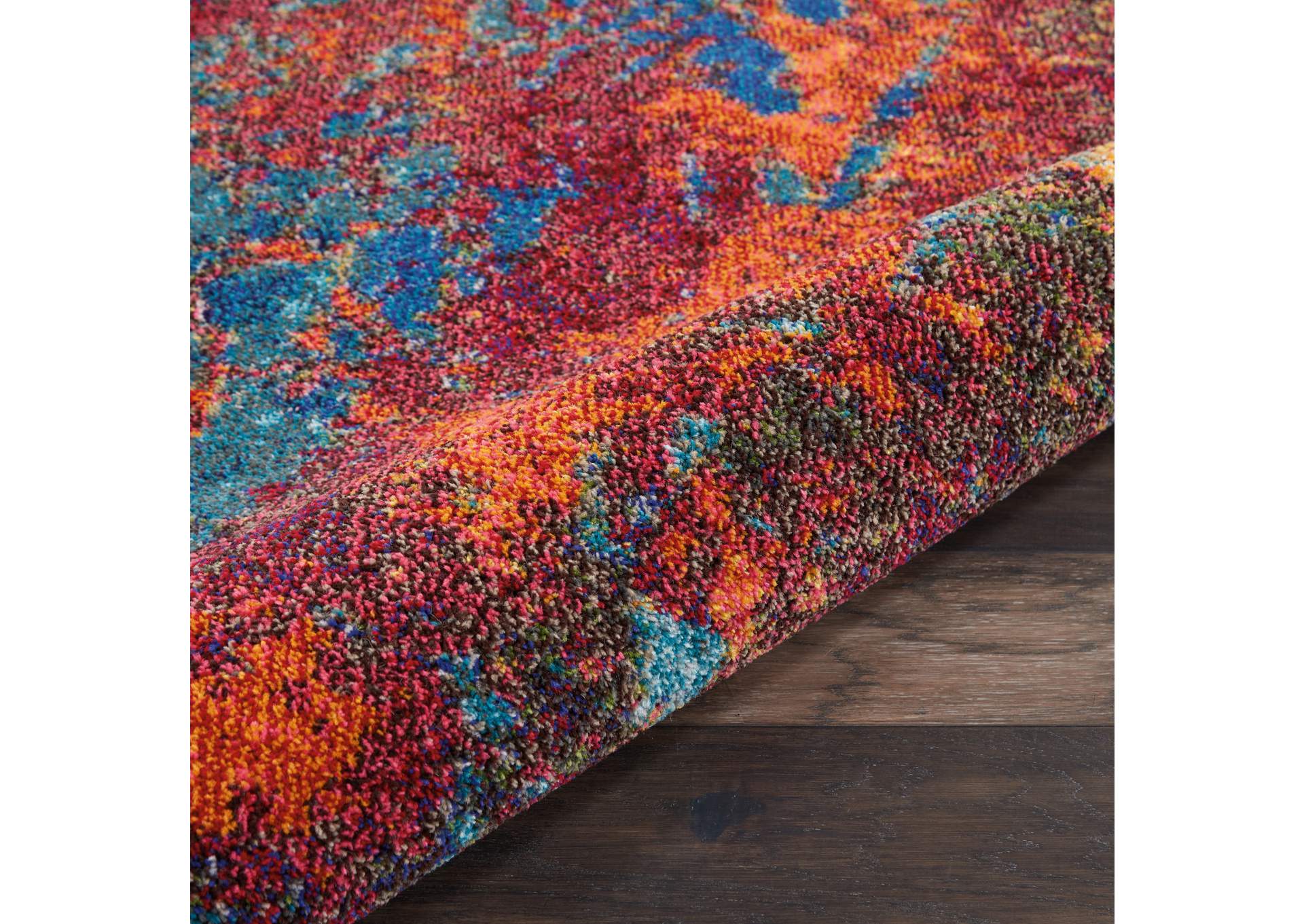 Nourison Celestial CES08 Blue and Red 7'x10' Large Rug,Nourison