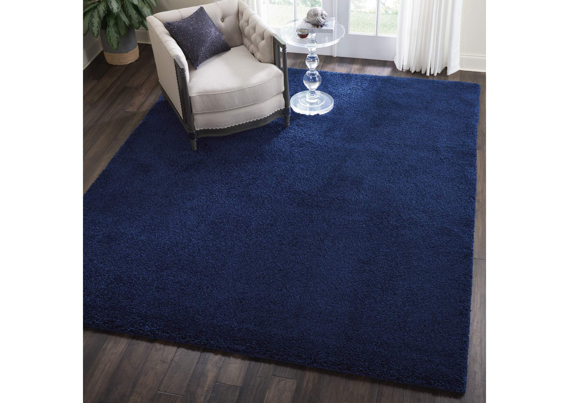 Nourison Malibu Shag MSG01 Dark Blue 8'x10' Large Rug,Nourison
