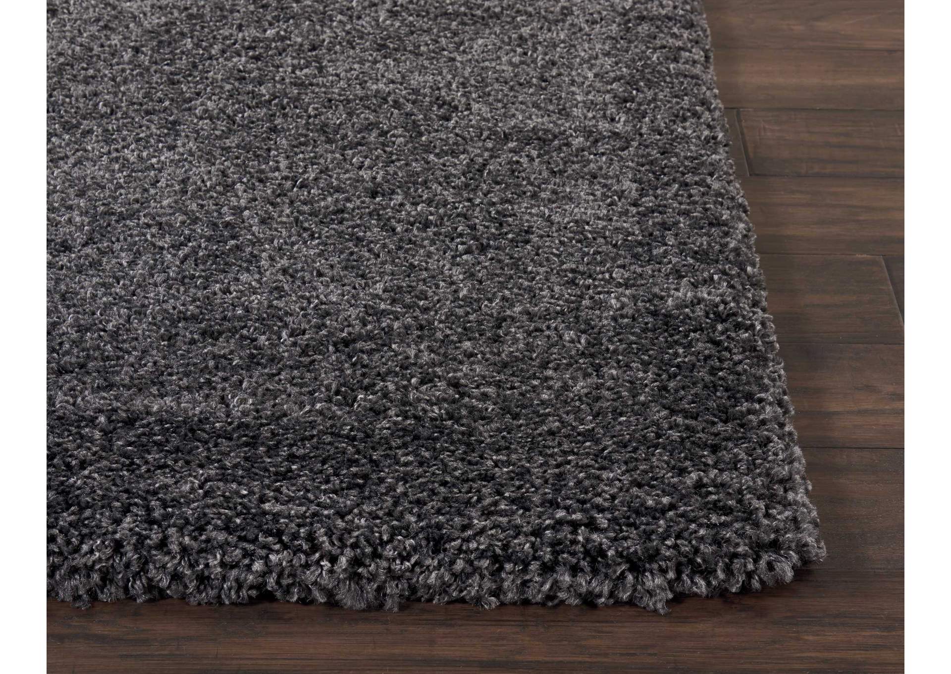 Nourison Malibu Shag MSG01 Charcoal 10' Runner Hallway Rug,Nourison