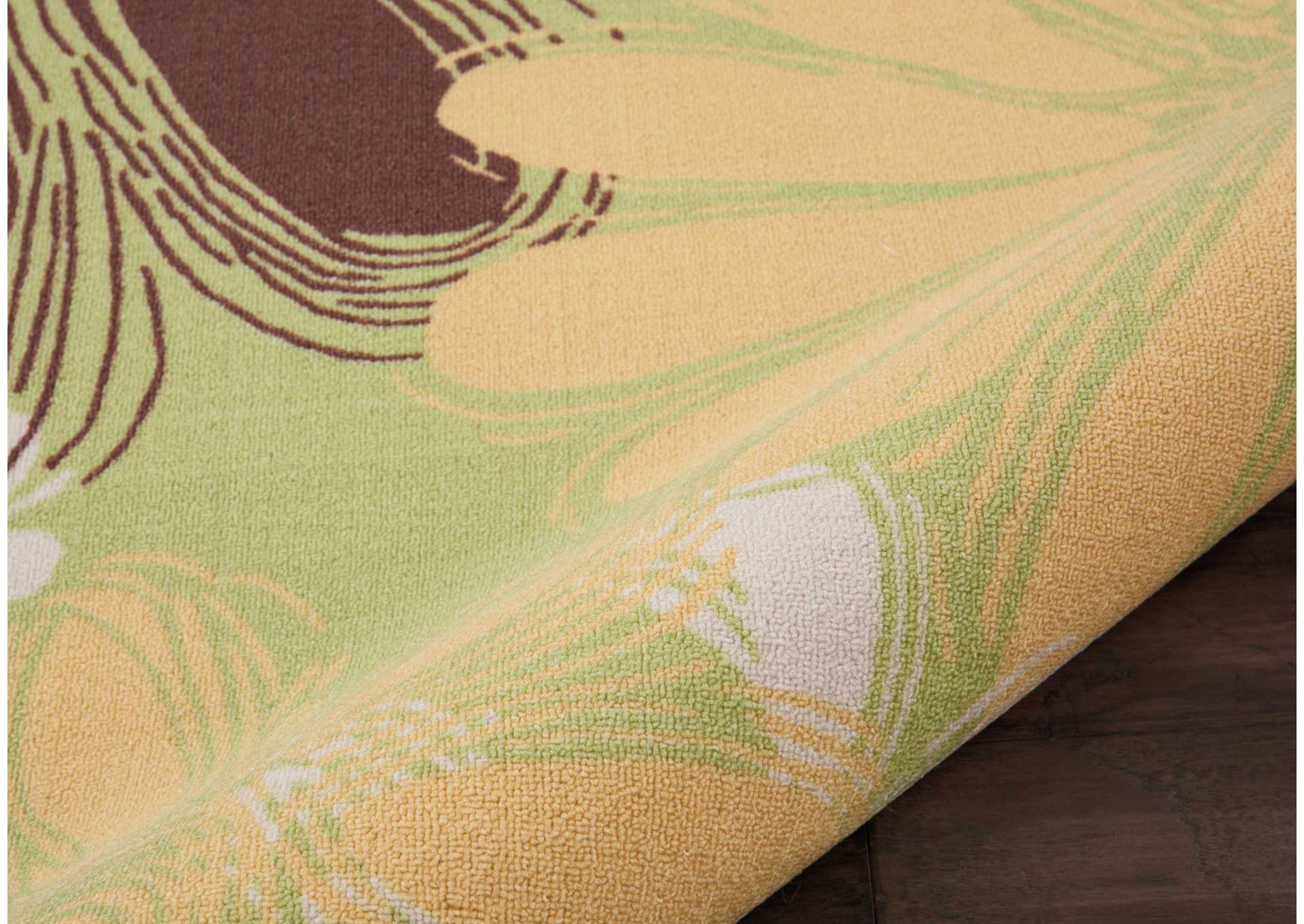 Nourison Home & Garden RS022 Green 8' Runner Hallway Rug,Nourison