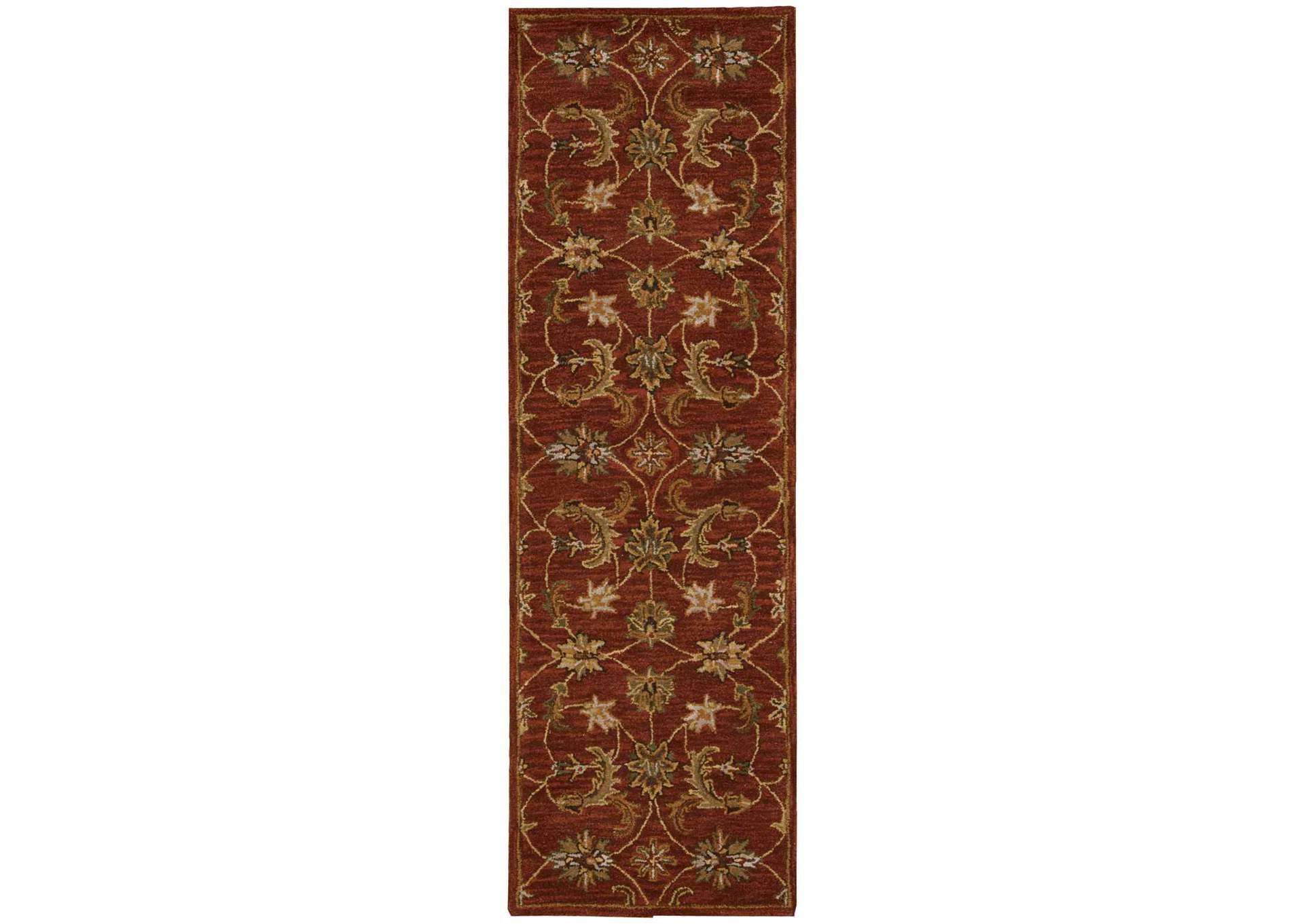 Nourison India House IH83 Red 8' Runner Hallway Rug,Nourison