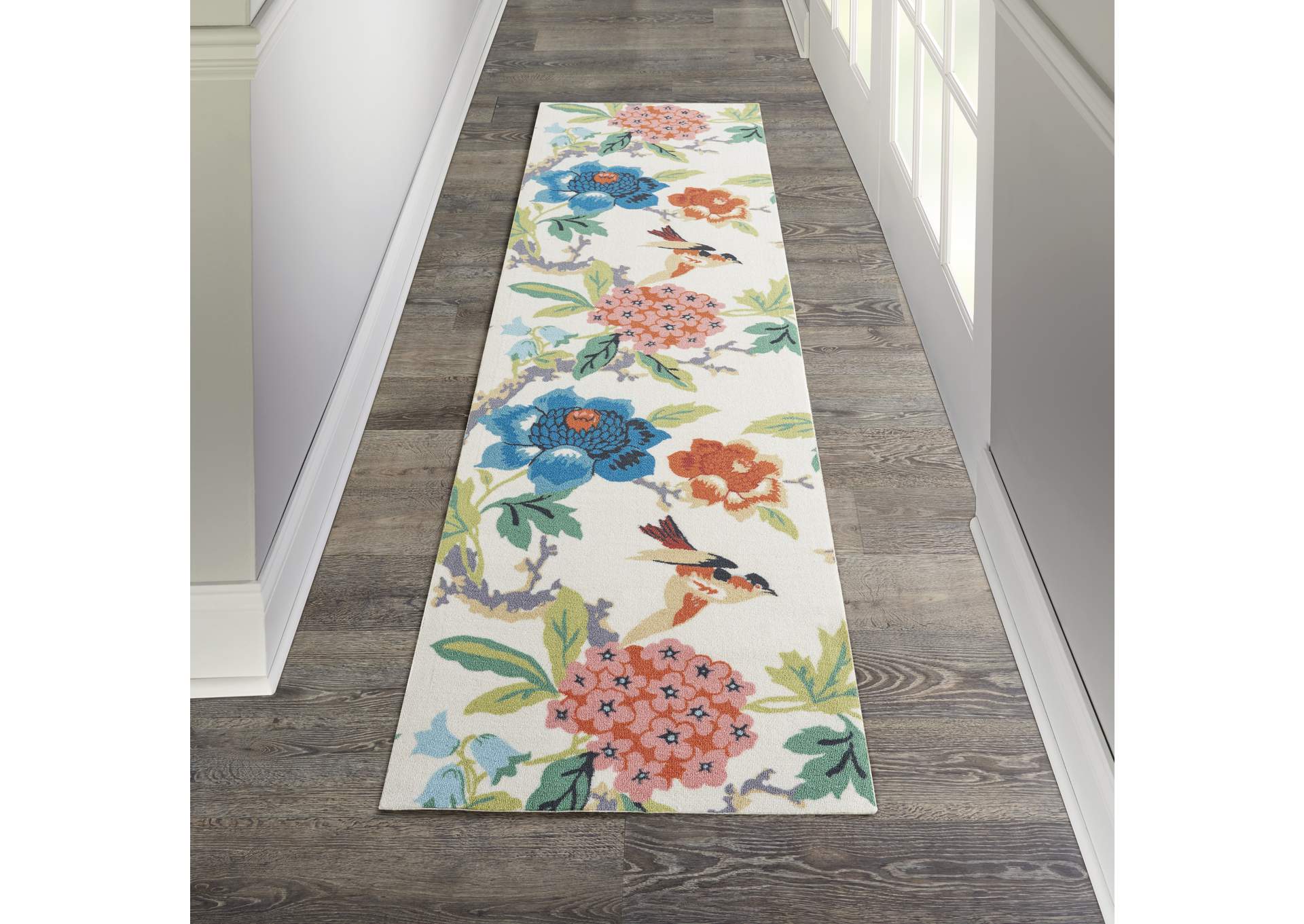 Waverly Wav01/Sun & Shade 8' Runner Area Rug,Nourison