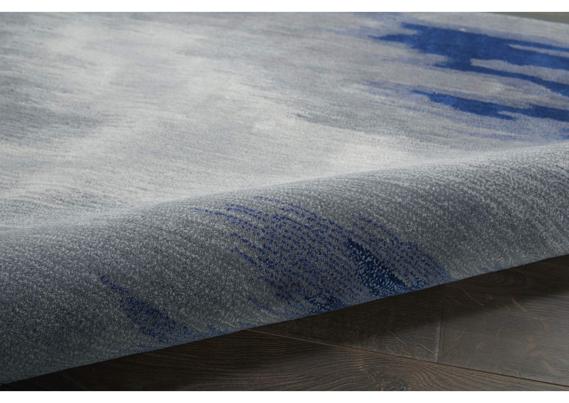 Nourison Symmetry SMM10 Navy Blue and Grey Artistic Large Rug,Nourison