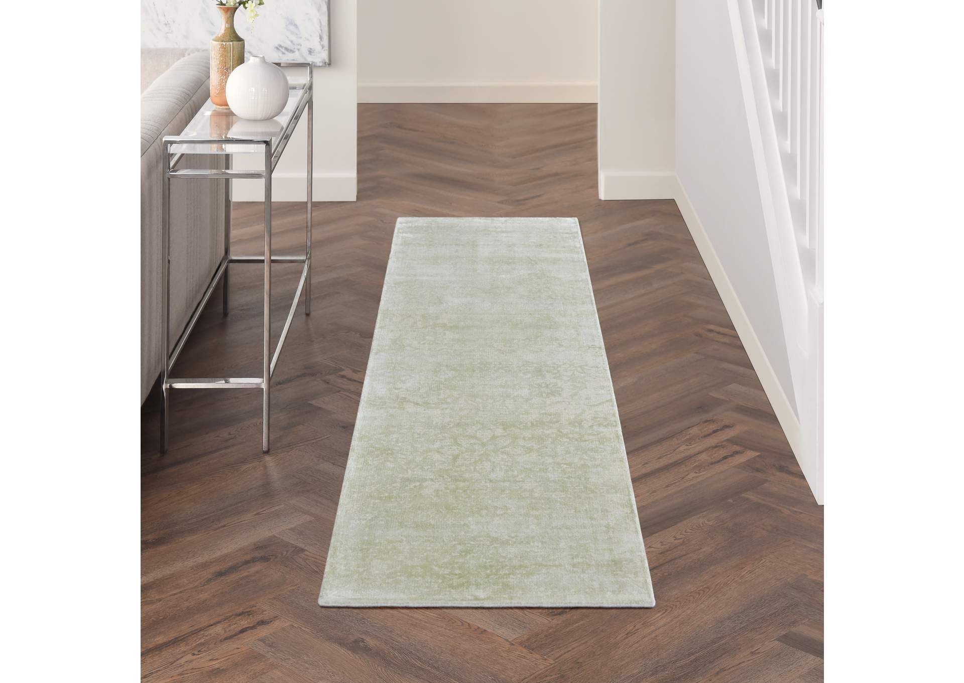 kathy ireland Home Desert Skies DSK03 Blue 8' Runner Hallway Rug,Nourison