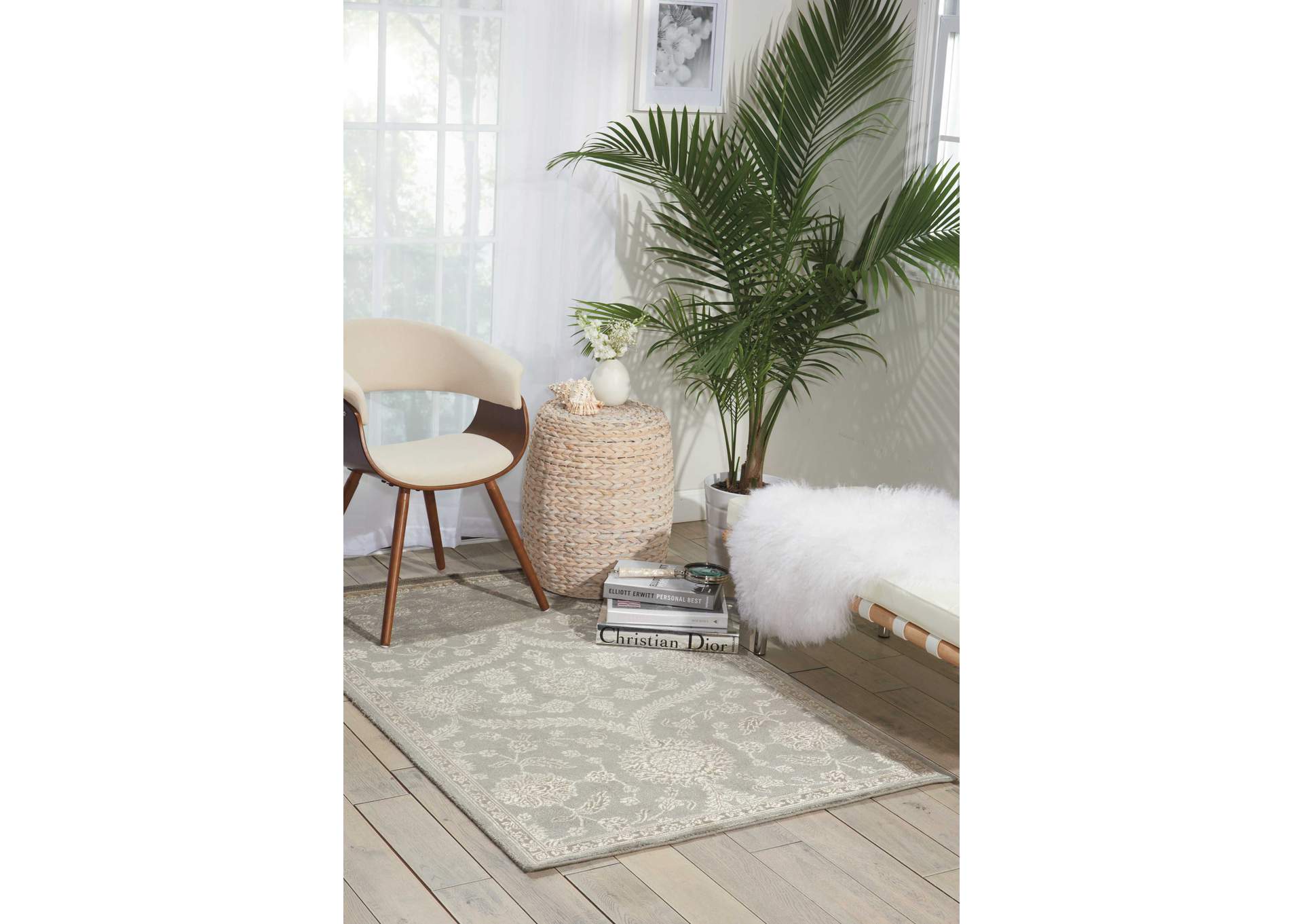 Nourison Luminance LUM04 Grey 4'x6' Area Rug,Nourison