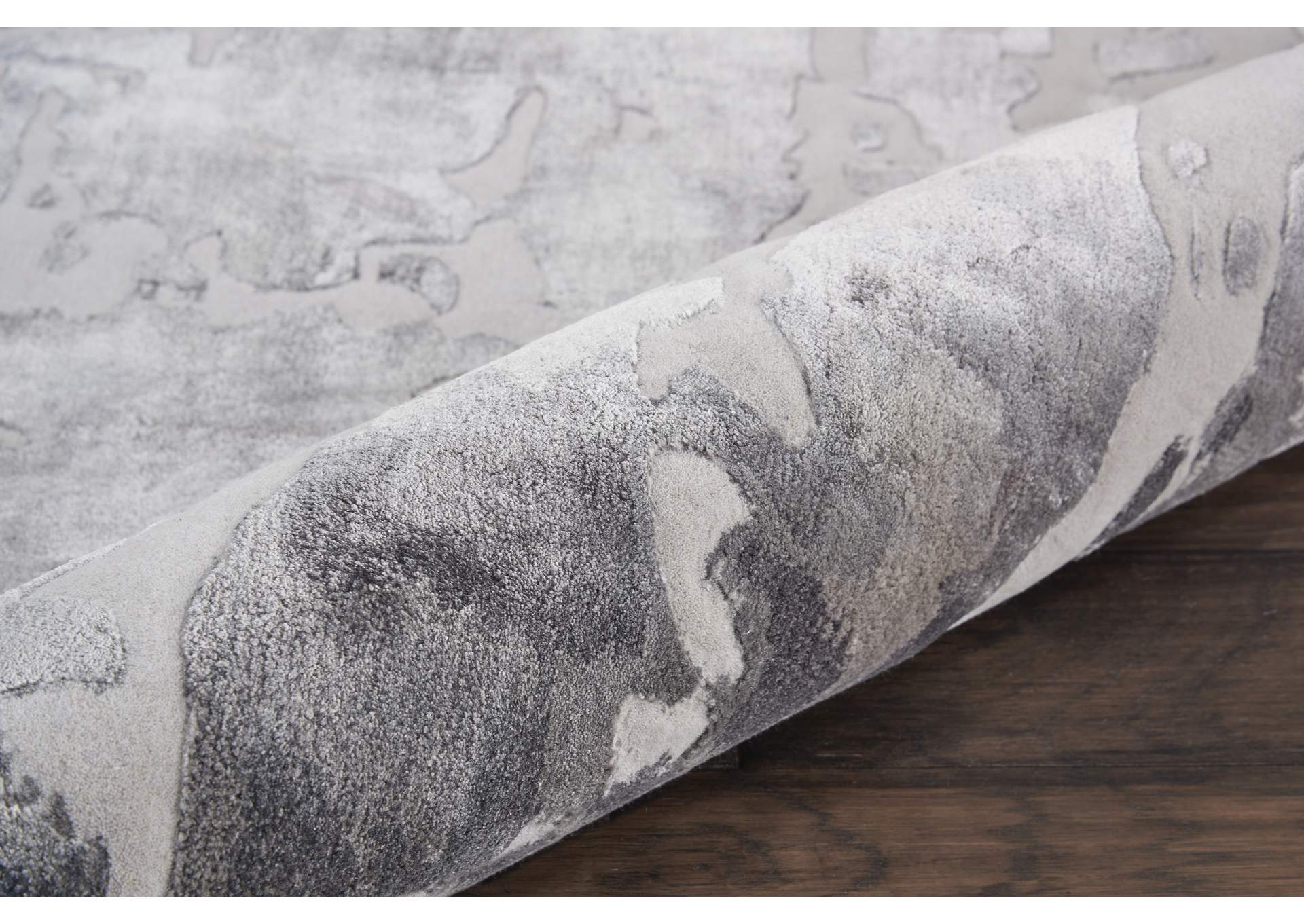 Nourison Prismatic 4'x6' Silver Grey Abstract Area Rug,Nourison