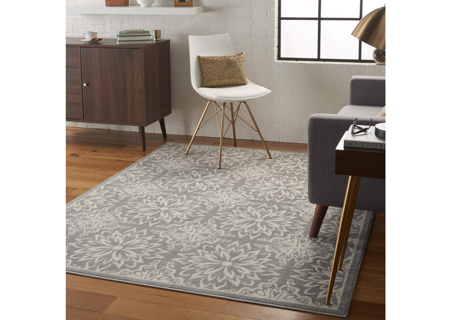 Nourison Jubilant JUB06 Grey 4'x6' Beach Area Rug,Nourison
