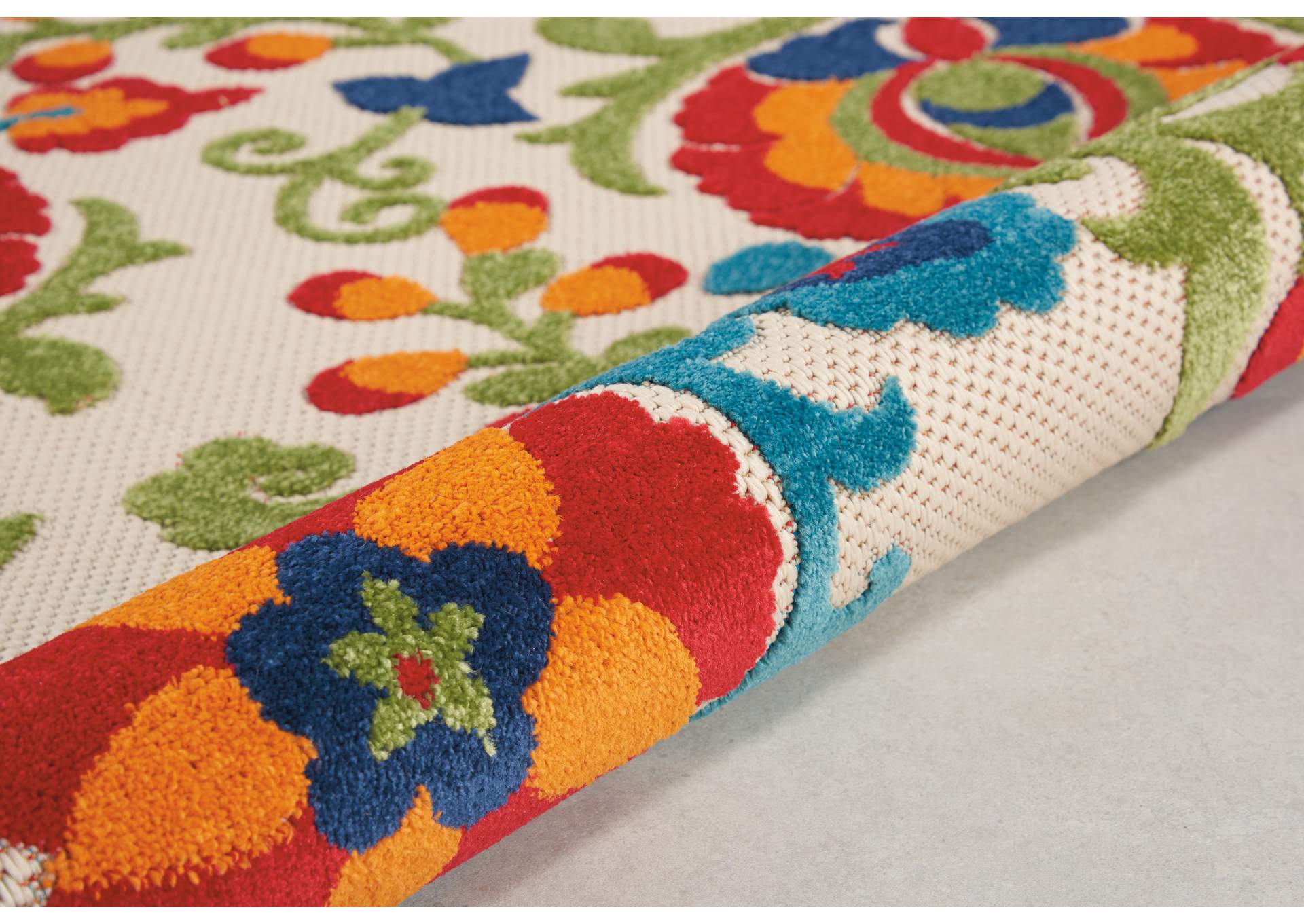 Nourison Aloha ALH17 Multicolor 5' Round Indoor-outdoor Area Rug,Nourison