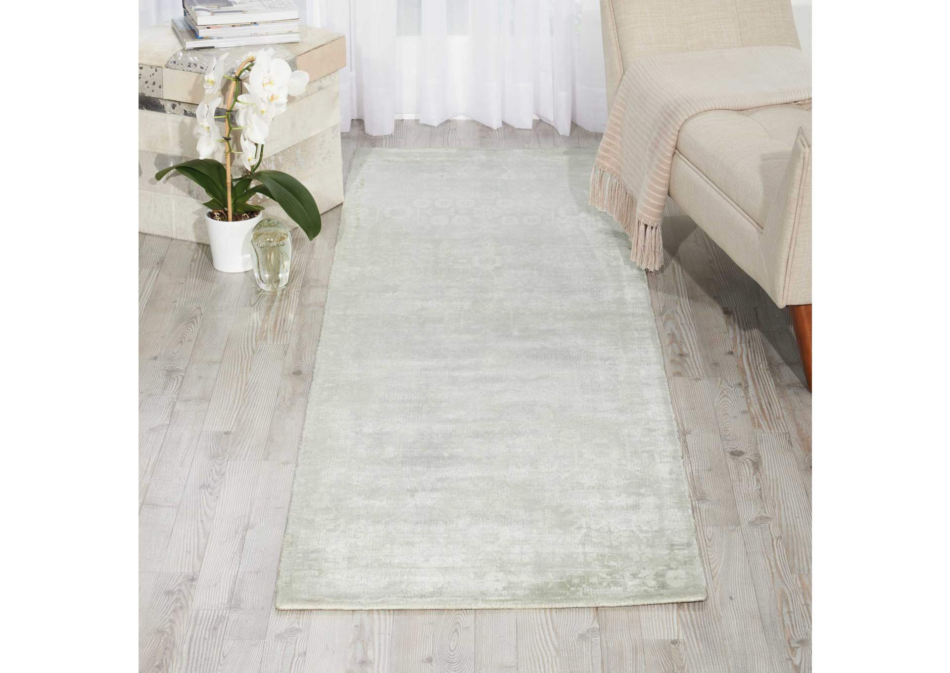 kathy ireland Home Desert Skies DSK02 Silver 8' Runner Hallway Rug,Nourison
