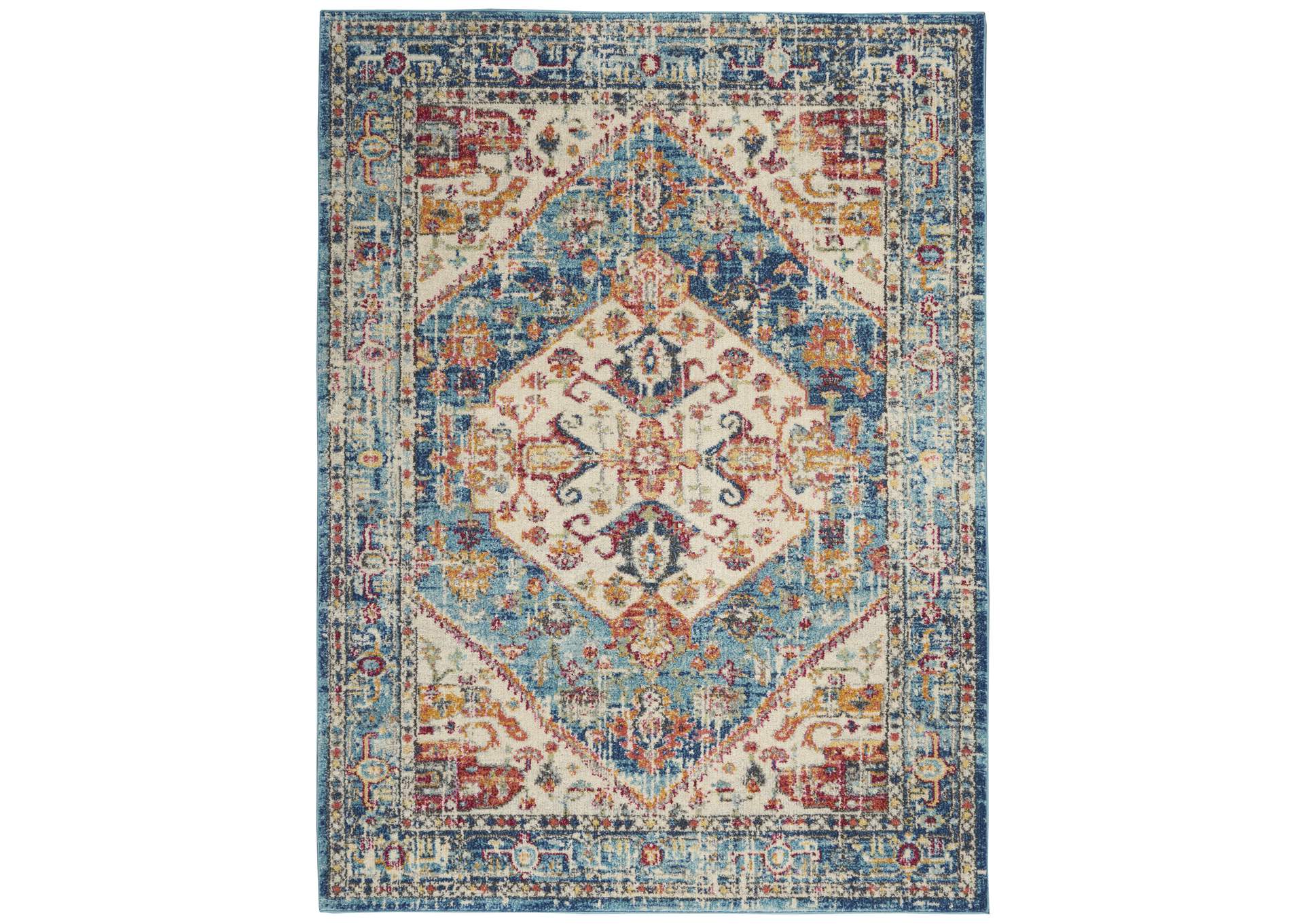 Nourison Passion 5' x 7' Ivory Light Blue Area Rug,Nourison