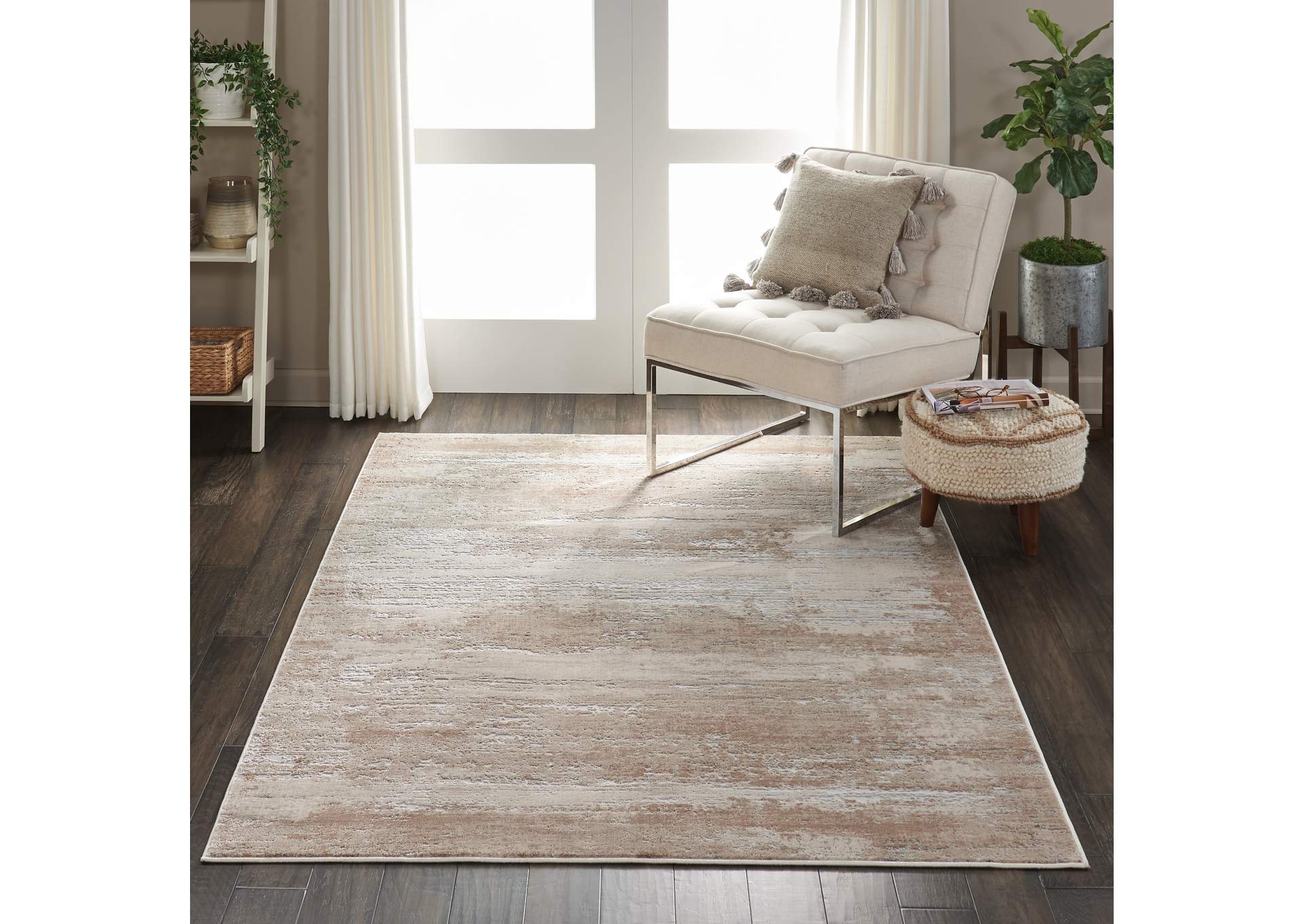 Nourison Rustic Textures RUS03 Beige 5'x7' Rustic Area Rug,Nourison