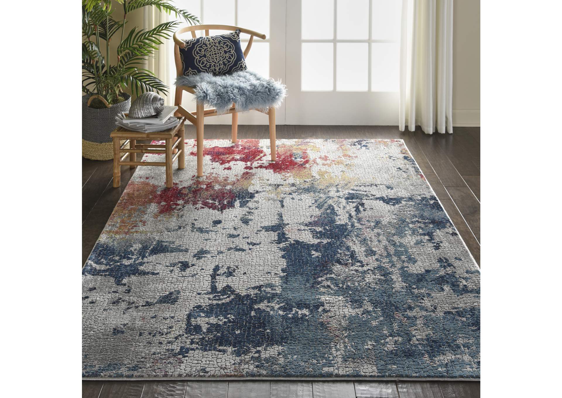 Nourison Ankara Global ANR10 Multicolor 4'x6' Abstract Area Rug,Nourison