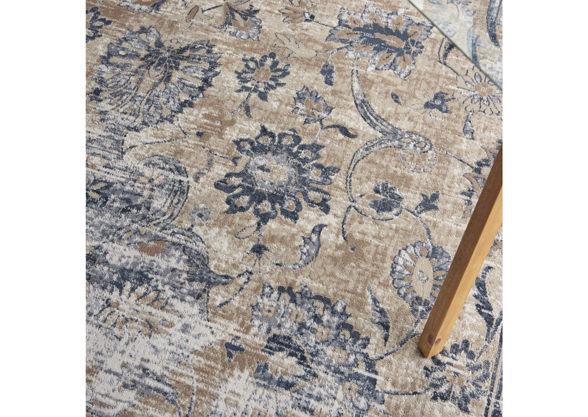 Malta by kathy ireland Home MAI13 Blue/Ivory 8'x11' Area Rug,Nourison