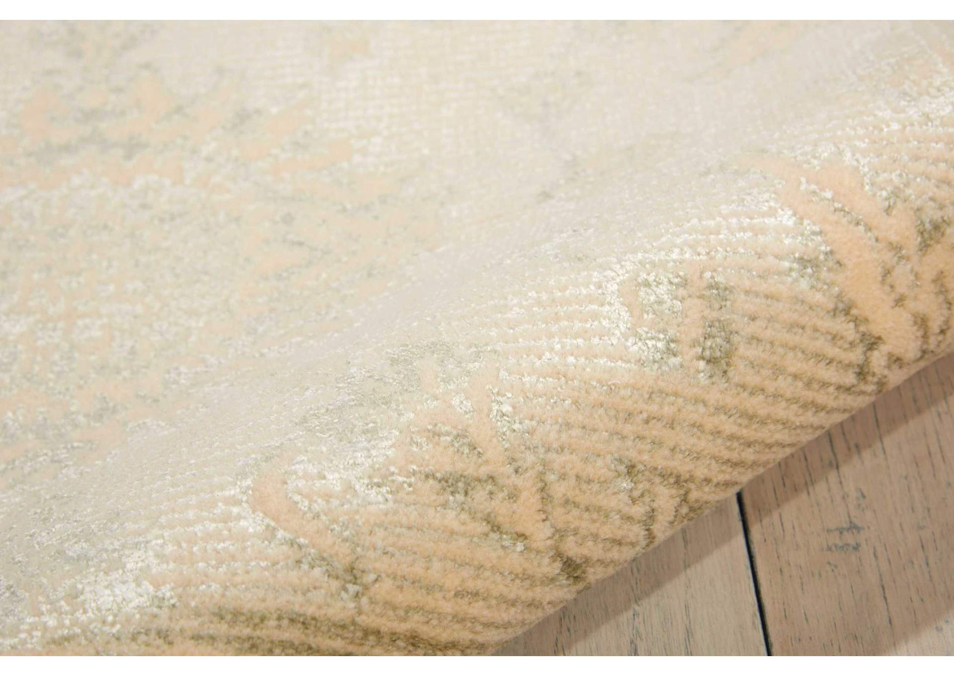 Nourison Luminance LUM04 Beige and Green 8' Runner Hallway Rug,Nourison