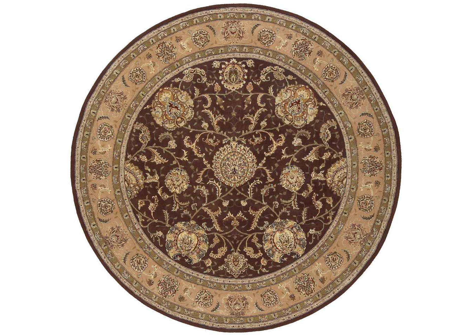 Nourison 2000 2206 Brown 8' Round Area Rug,Nourison