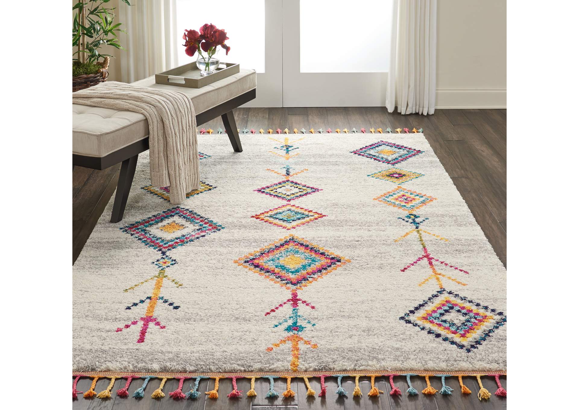Nourison Nomad NMD04 Grey Multicolor 5'x8' Scandinavian Area Rug,Nourison