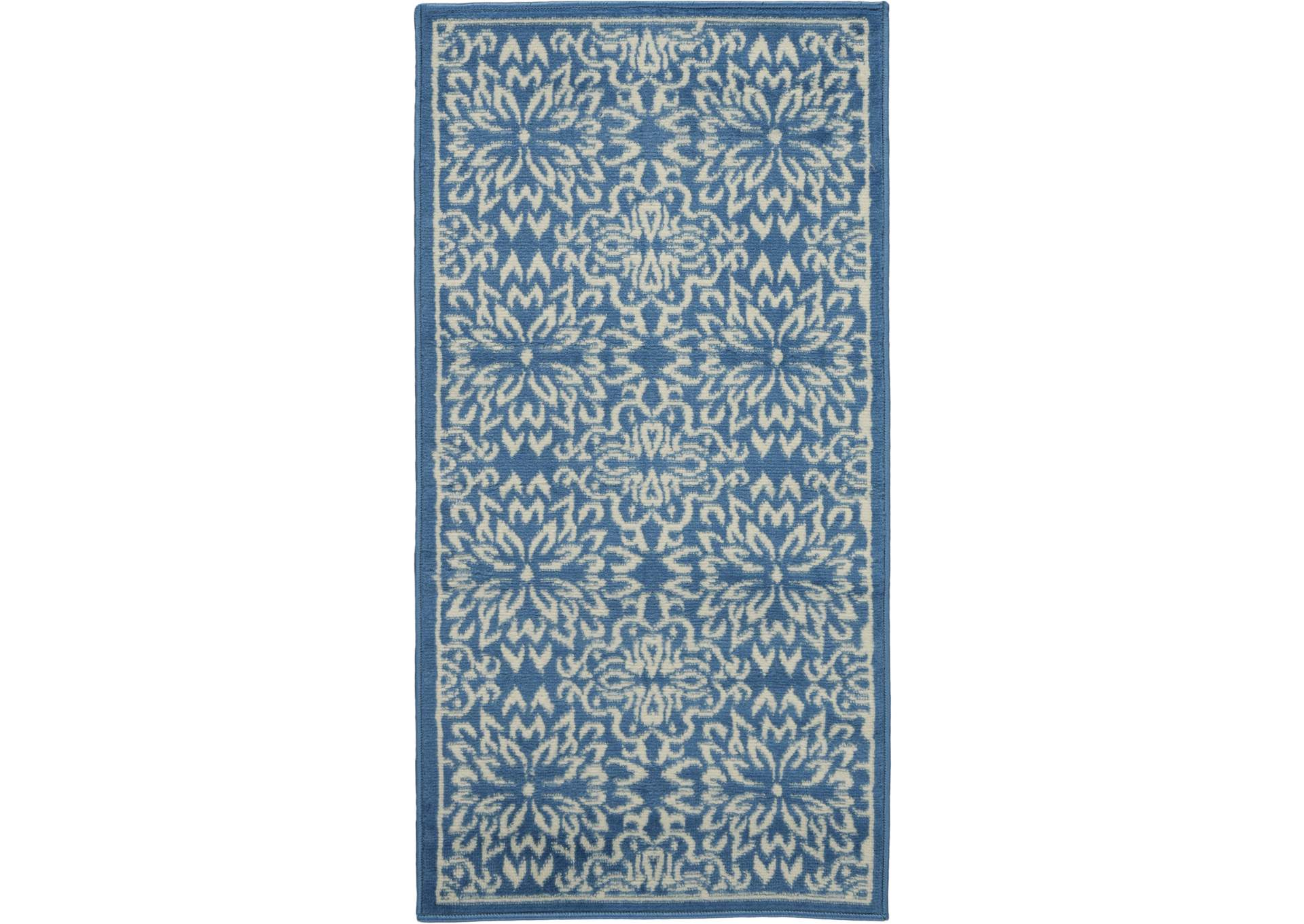 Nourison Jubilant 2' x 4' Ivory Blue Transitional Area Rug,Nourison