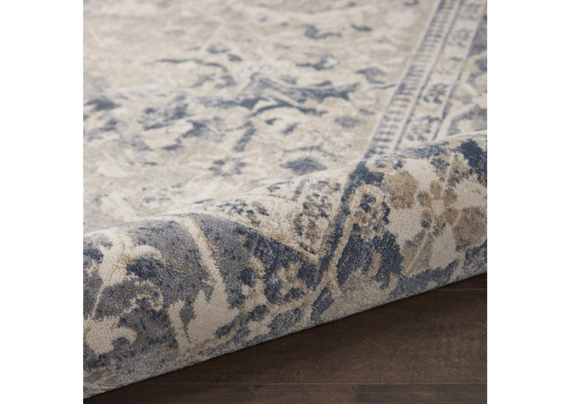 kathy ireland Home Malta MAI05 Blue and Ivory 8'x11' Rug,Nourison