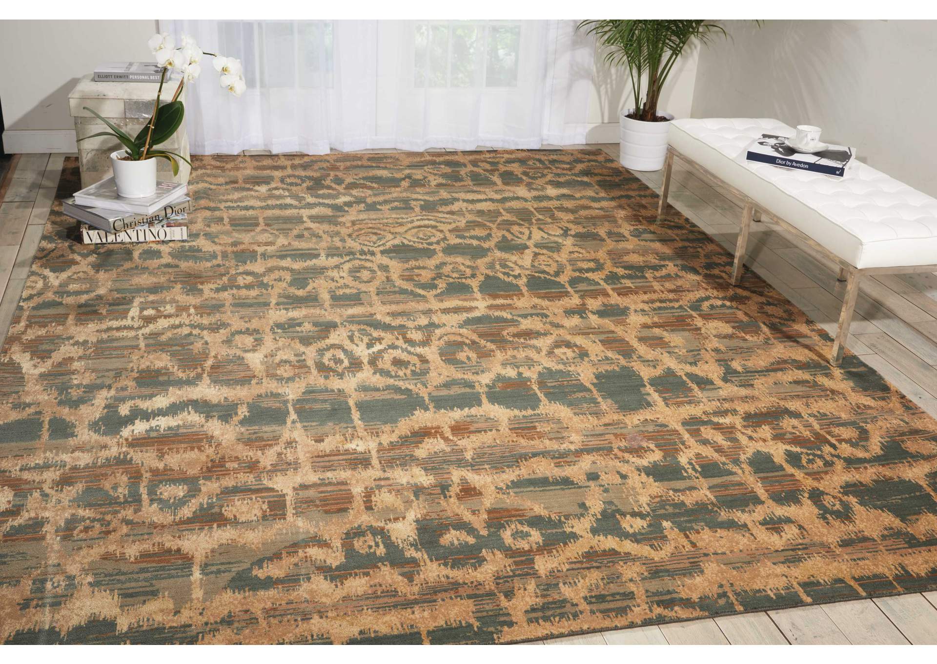 Nourison Silken Allure SLK10 Blue 9'x12' Rug,Nourison