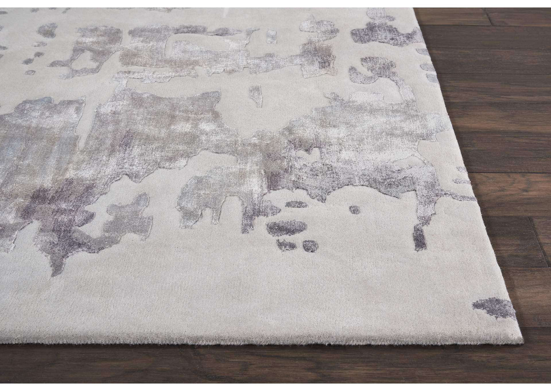 Nourison Prismatic 9'x12' Silver Grey Abstract Area Rug,Nourison