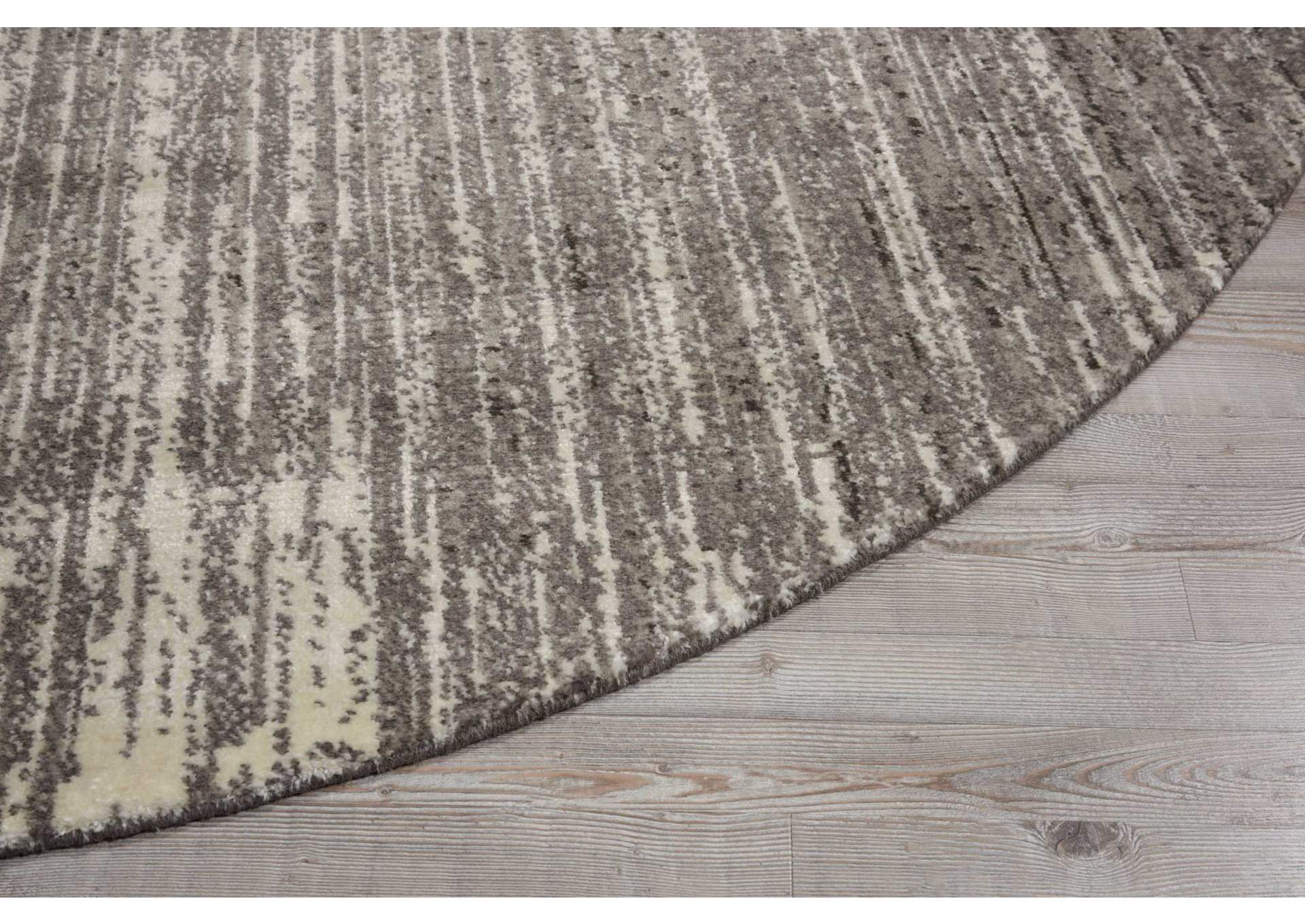 Nourison Twilight TWI14 Black and White 8' Round Large Rug,Nourison