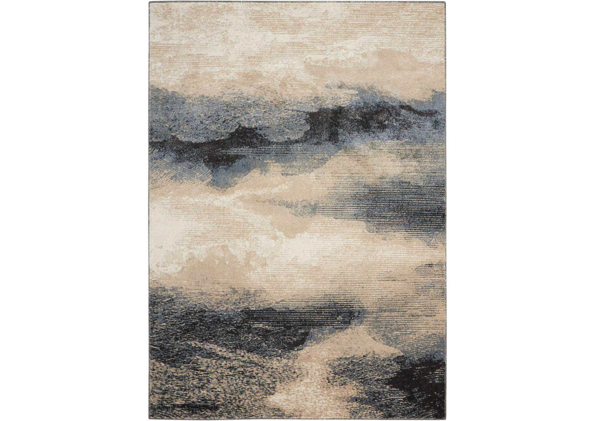 Nourison Maxell MAE06 Grey and Ivory 7'x10' Large Stormcloud Rug,Nourison