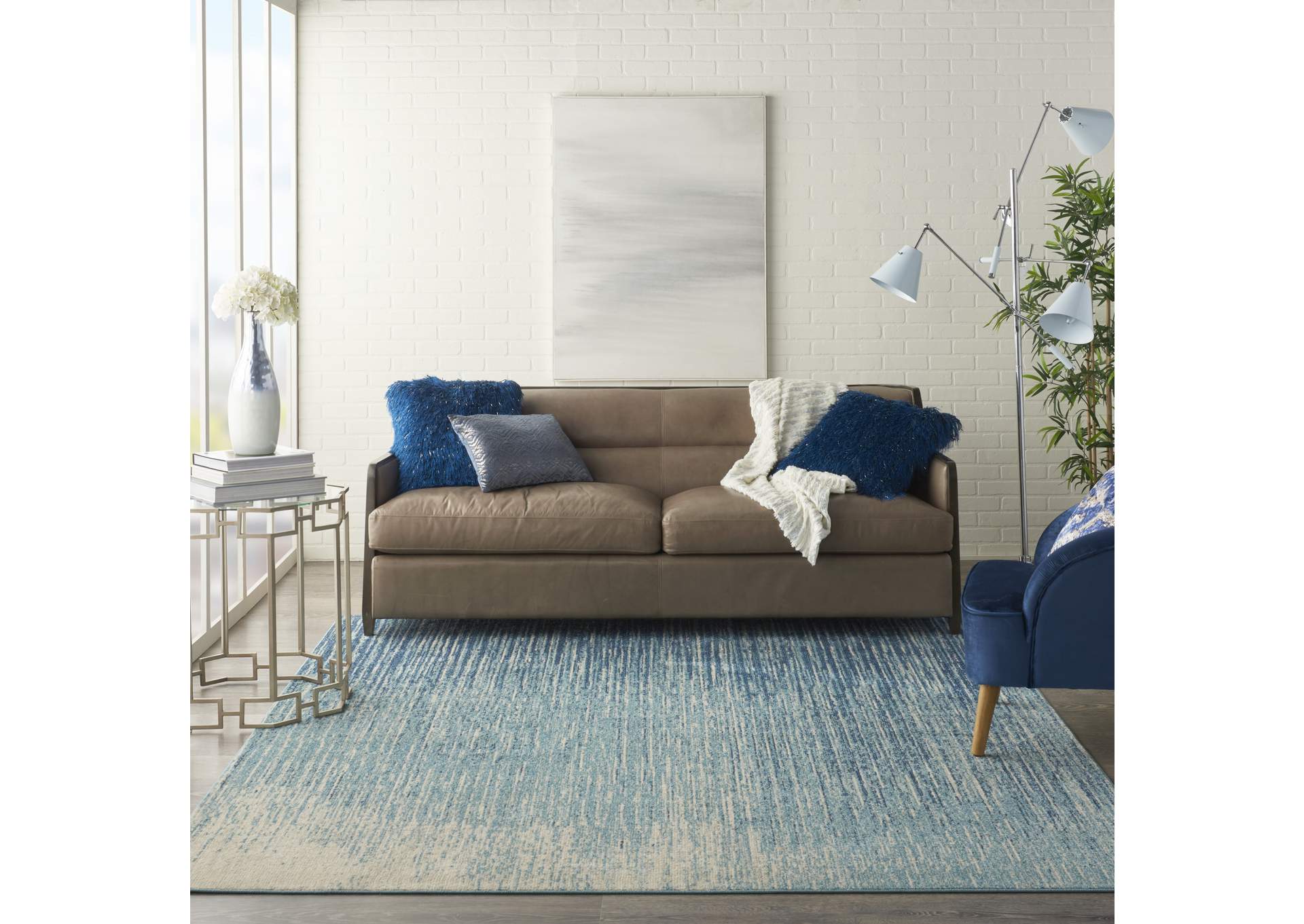 Nourison Passion 7' x 10' Navy Light Blue Area Rug,Nourison