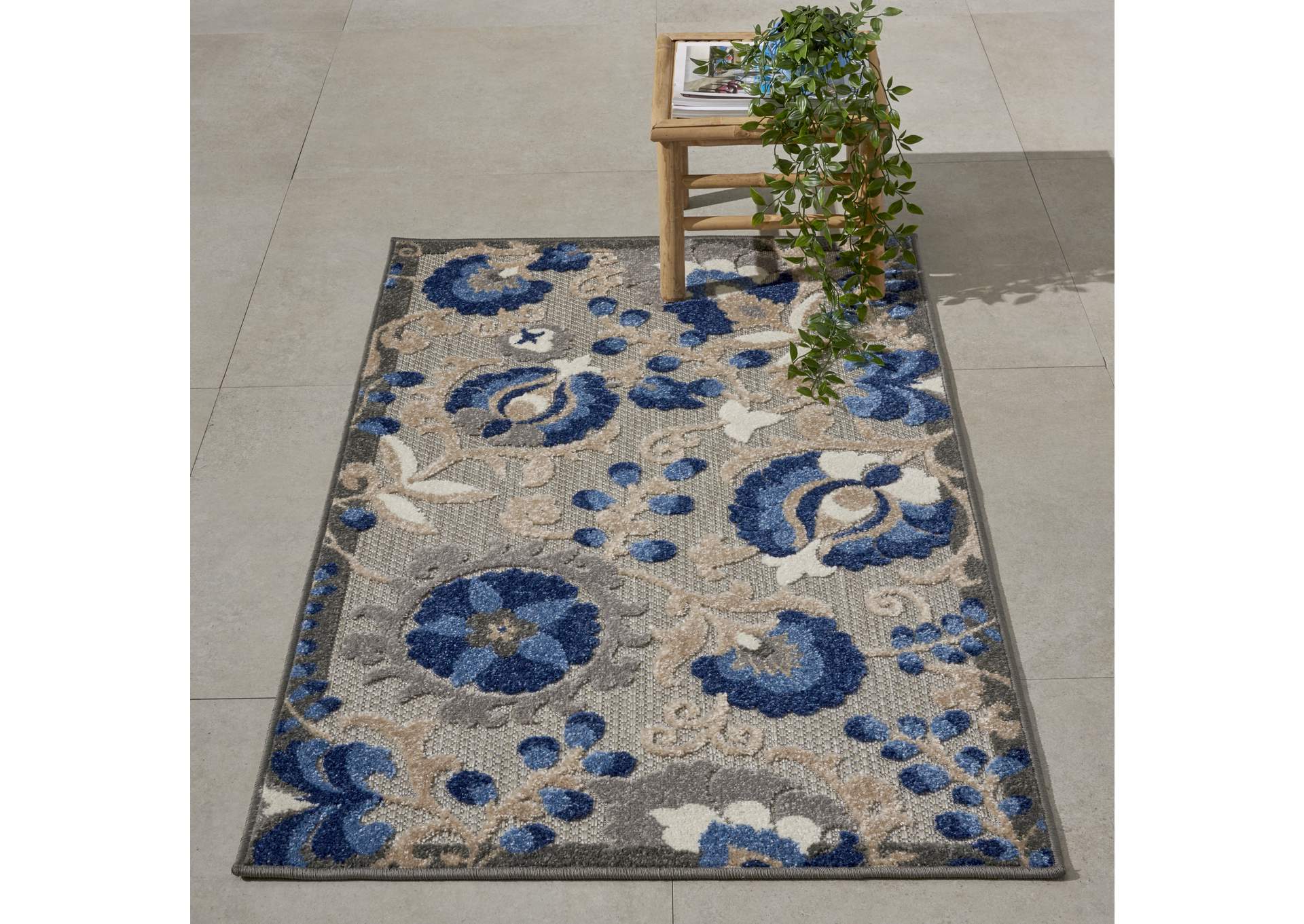 Nourison Aloha 3'x4' Blue Patio Area Rug,Nourison