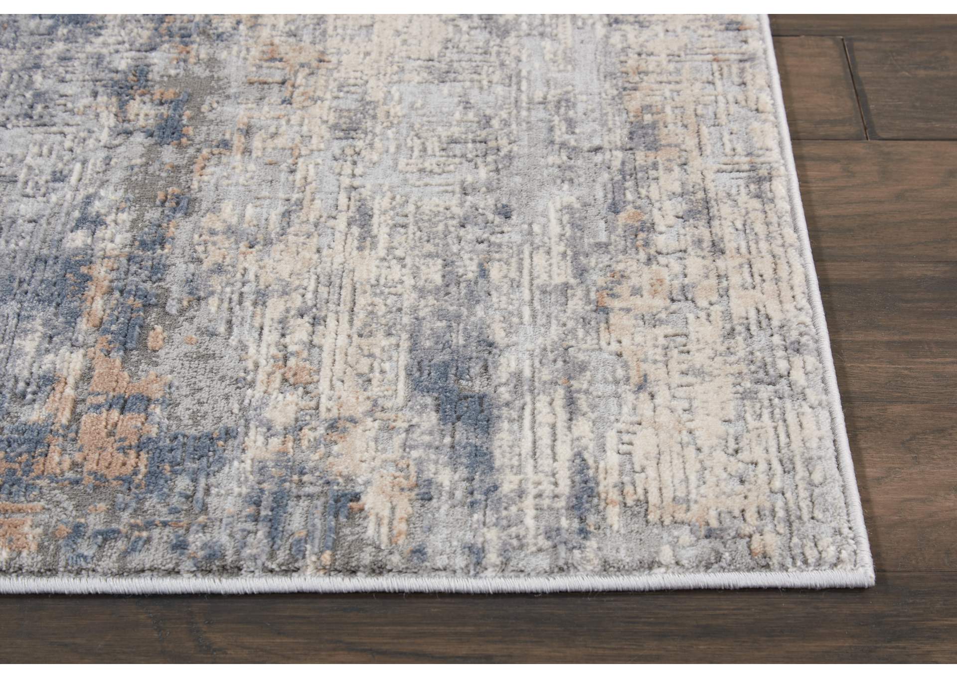 Nourison Rustic Textures RUS01 Grey and Beige 8' Runner Hallway Rug,Nourison