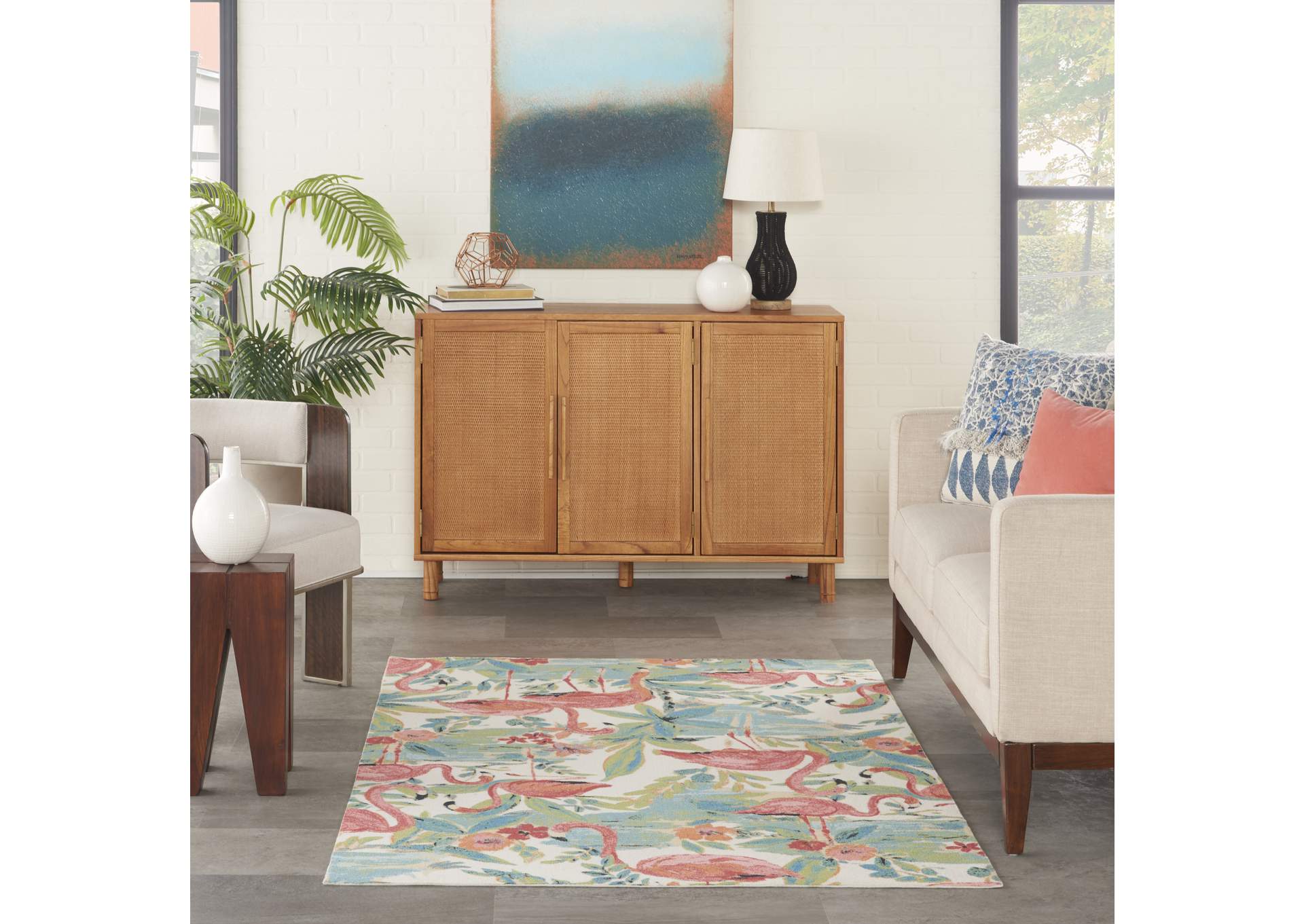 Nourison Wav01/Sun & Shade 4' x 6' Area Rug,Nourison