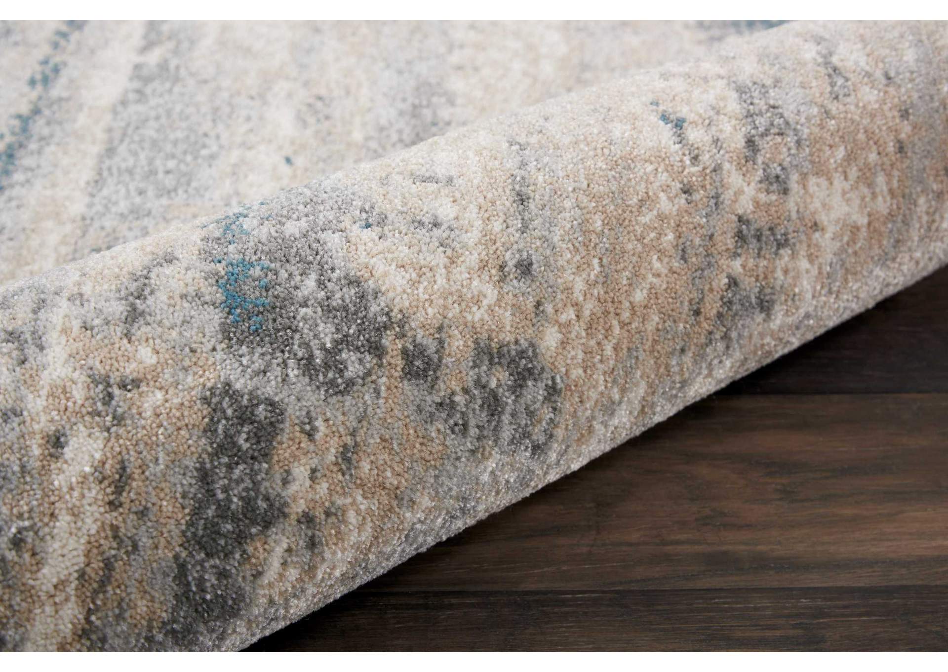 Nourison Maxell MAE17 Blue and White 8' Runner Hallway Rug,Nourison