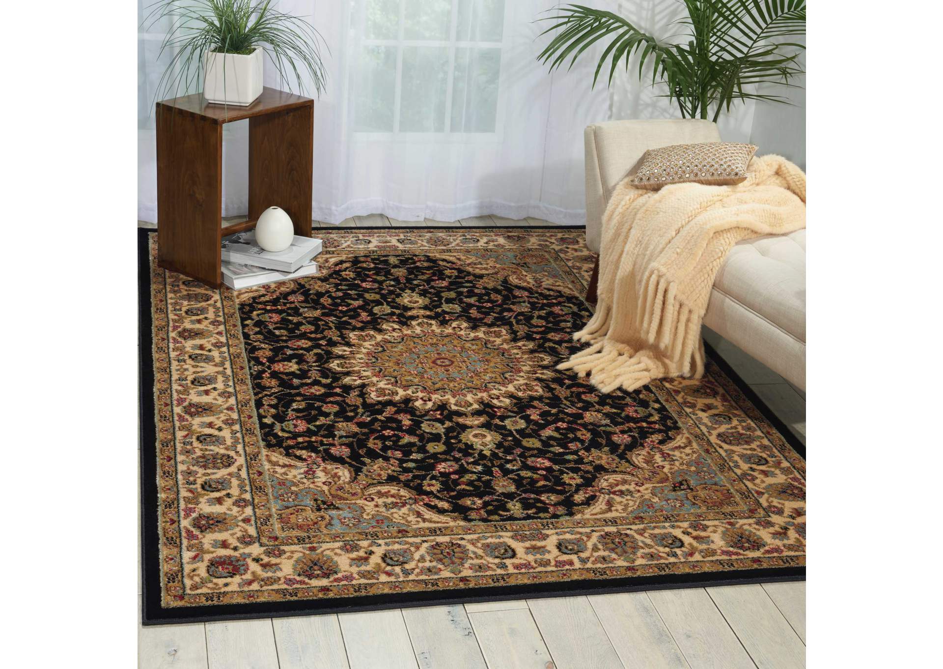 Nourison Delano DEL04 Black 4'x6' Area Rug,Nourison