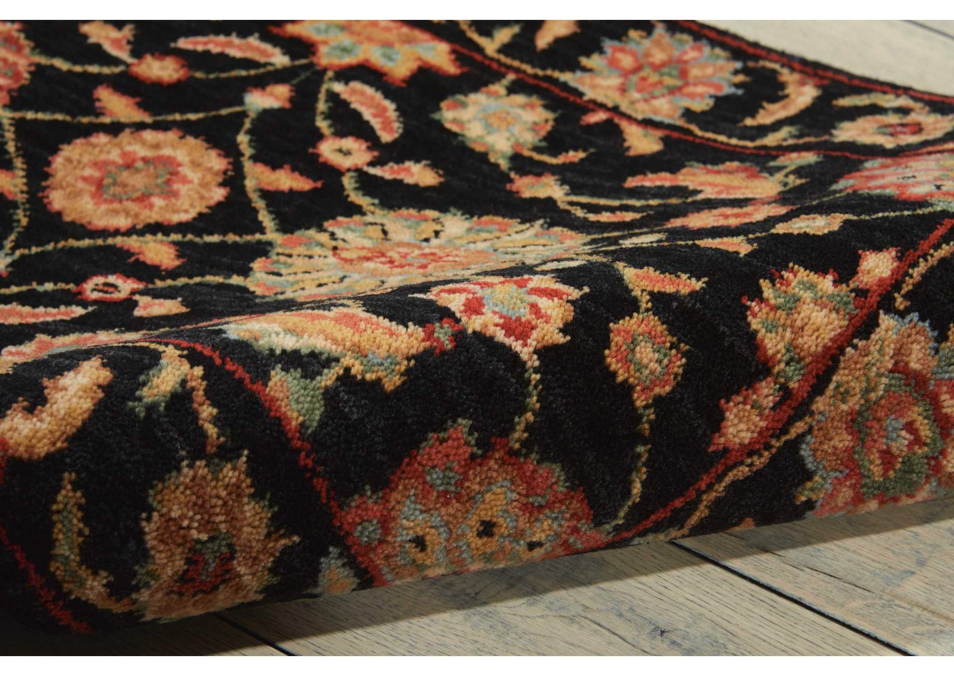 Nourison Living Treasures LI05 Black 8' Runner Hallway Rug,Nourison