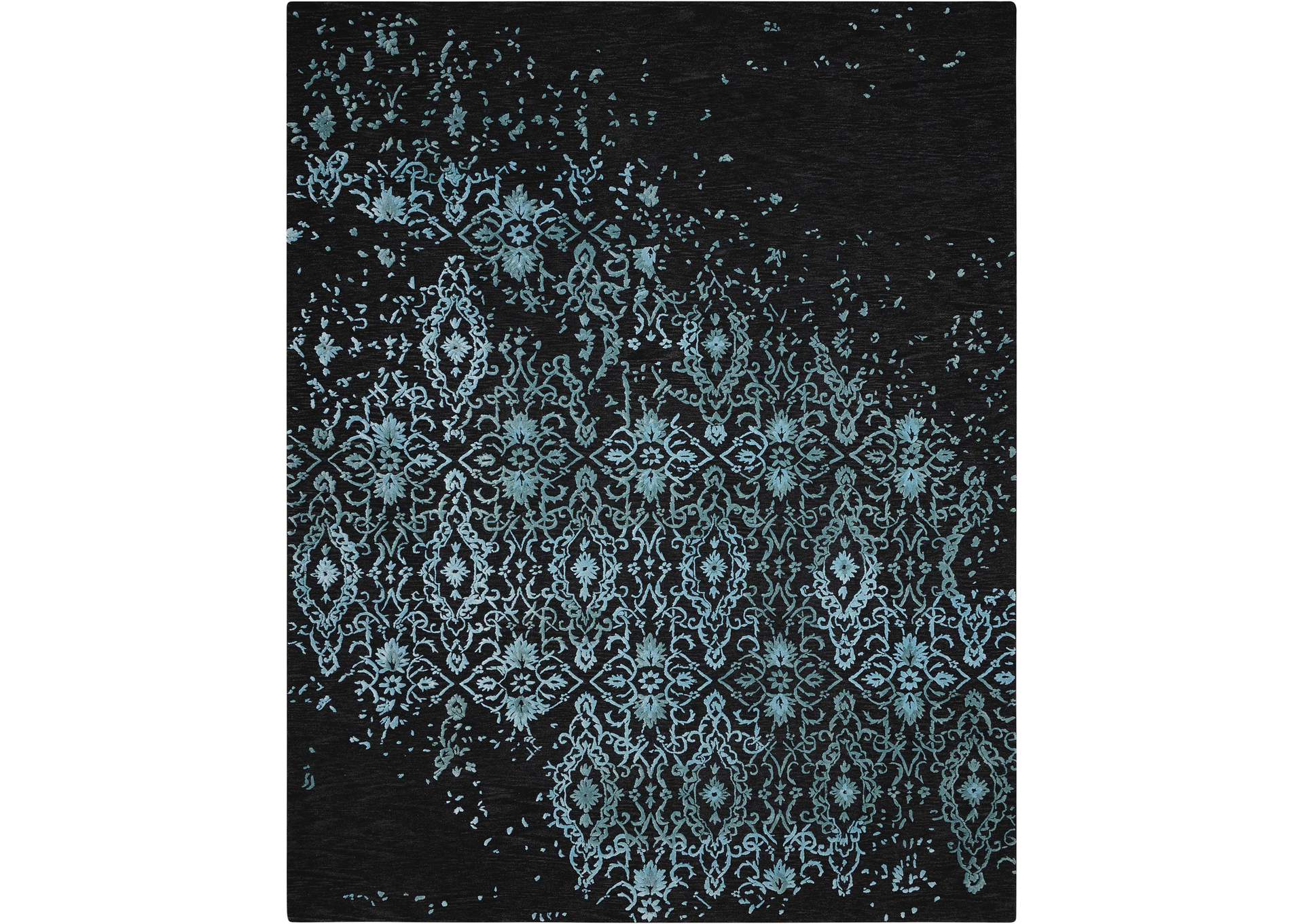 Nourison Opaline OPA06 Black and Blue 10'x14' Oversized Rug,Nourison