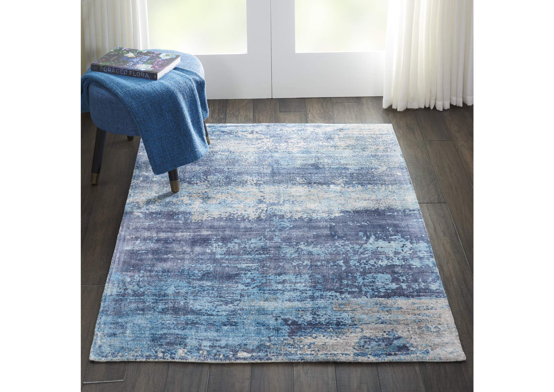 kathy ireland Home Safari Dreams KI374 Blue 4'x6' Area Rug,Nourison