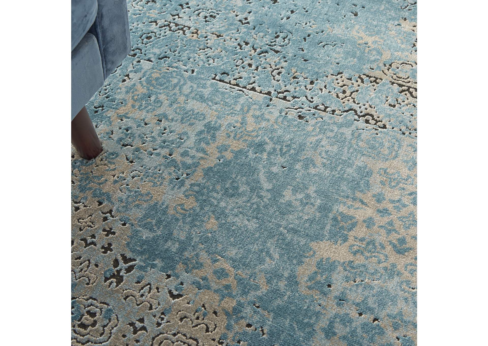 Nourison Karma KRM01 Blue 7'x10' Large Rug,Nourison