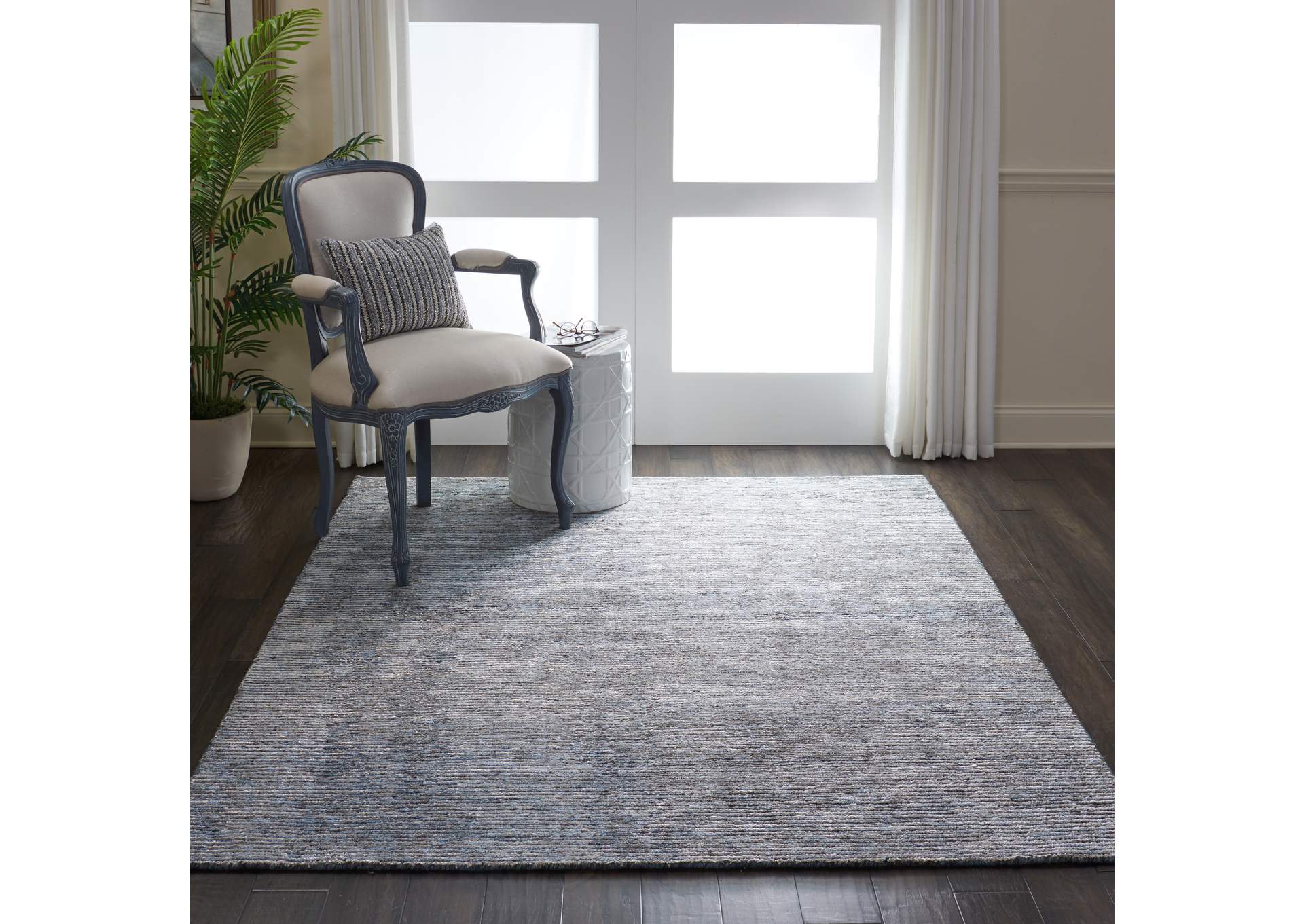 Nourison Ellora ELL03 Slate Grey 5'x8' Modern Area Rug,Nourison
