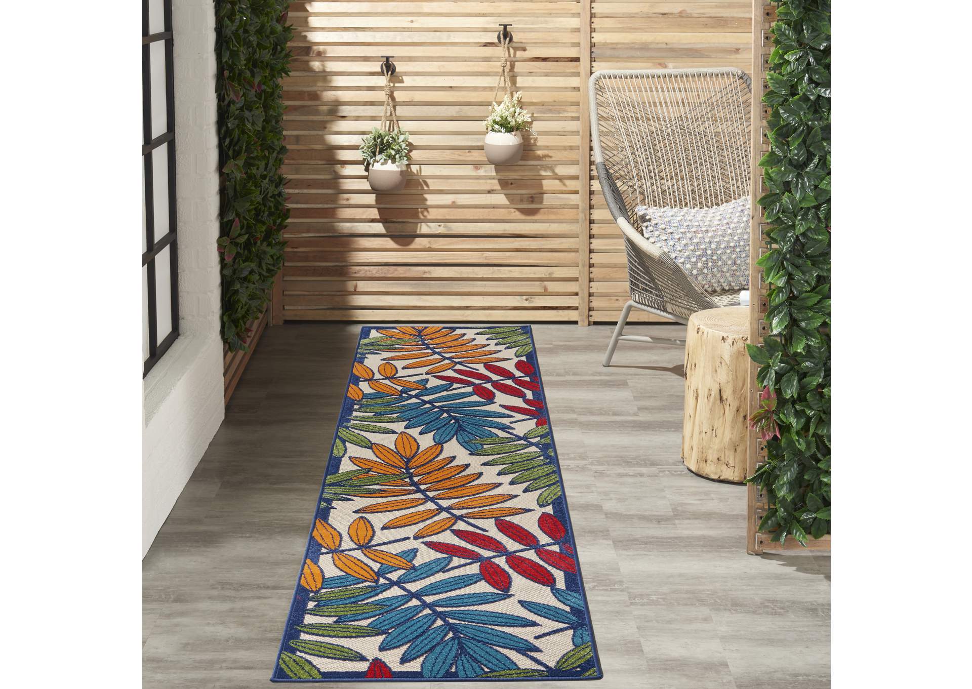 Nourison Aloha ALH18 Multicolor 12'xRunner Indoor-outdoor Rug,Nourison