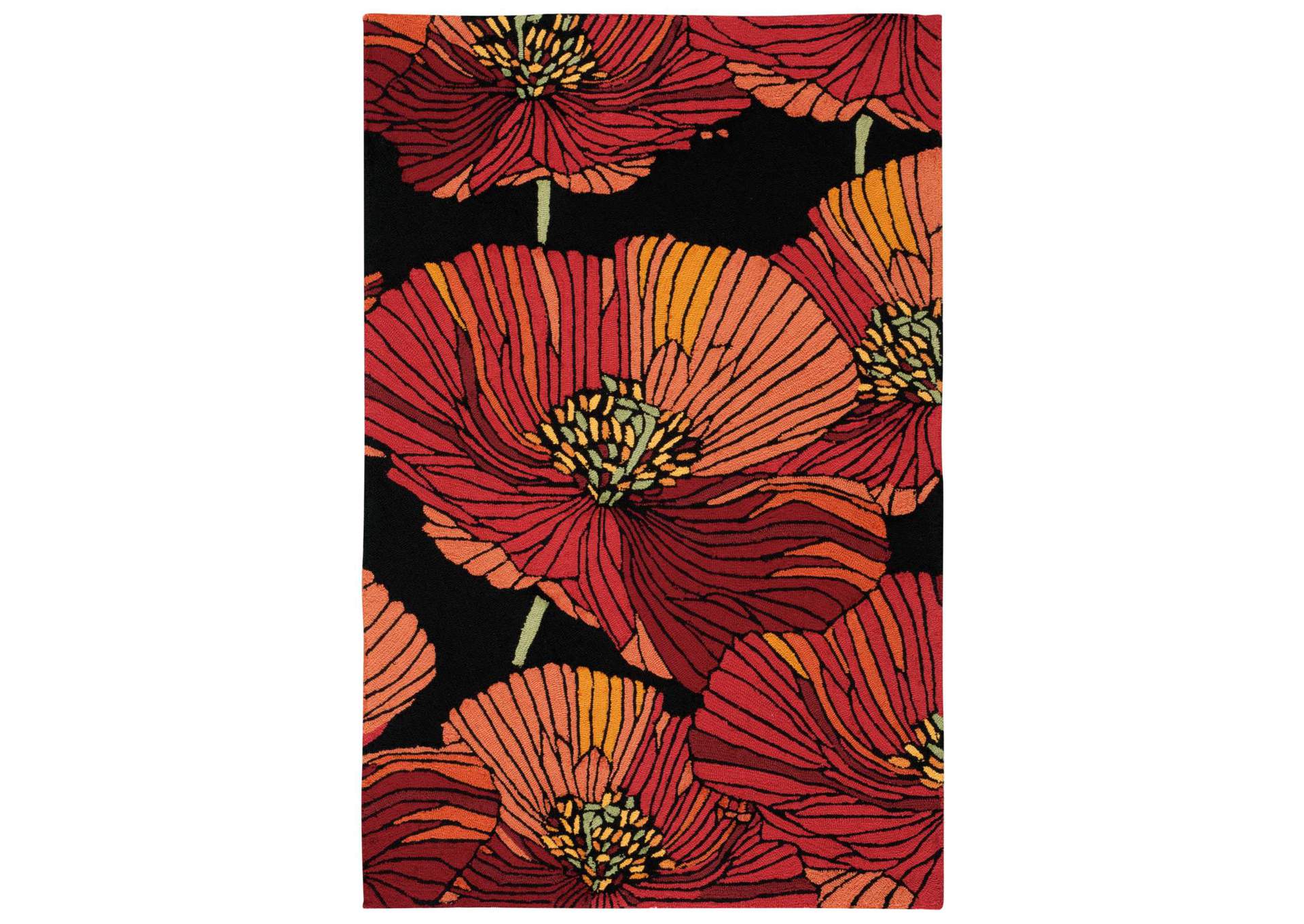 Nourison Fantasy FA24 Black 4'x6' Area Rug,Nourison